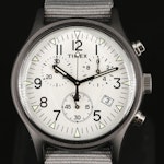 Timex MK1 Aluminum Chronograph Wristwatch with Grey Nylon Band