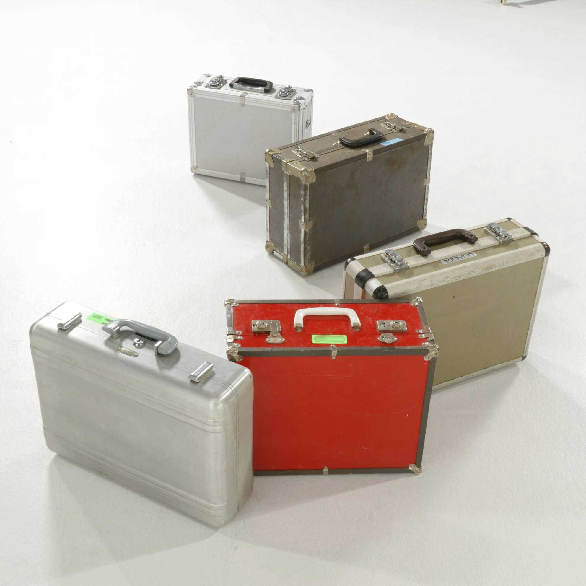 Five Camera Equipment Protective Metal Carrying Cases