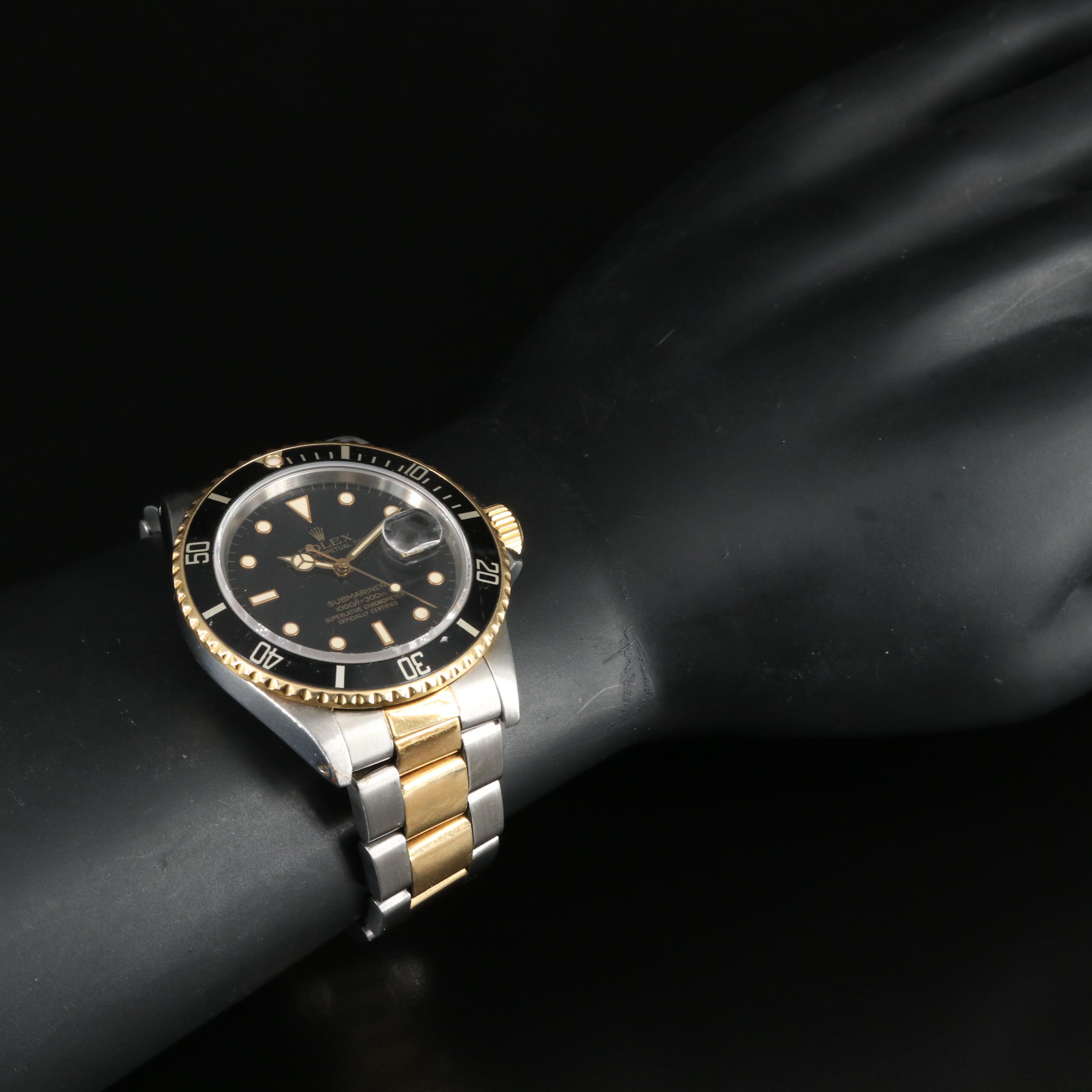 1986 Rolex Submariner Date Black Dial, Two-Tone Watch