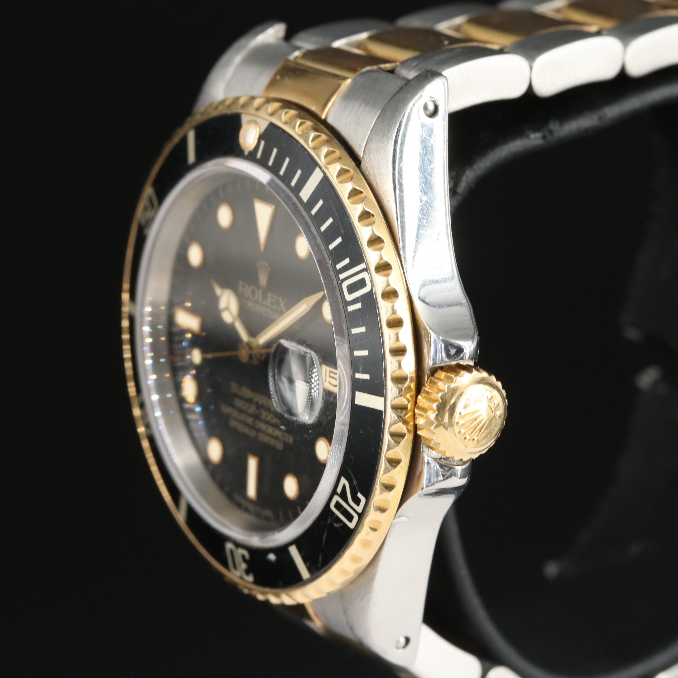 1986 Rolex Submariner Date Black Dial, Two-Tone Watch