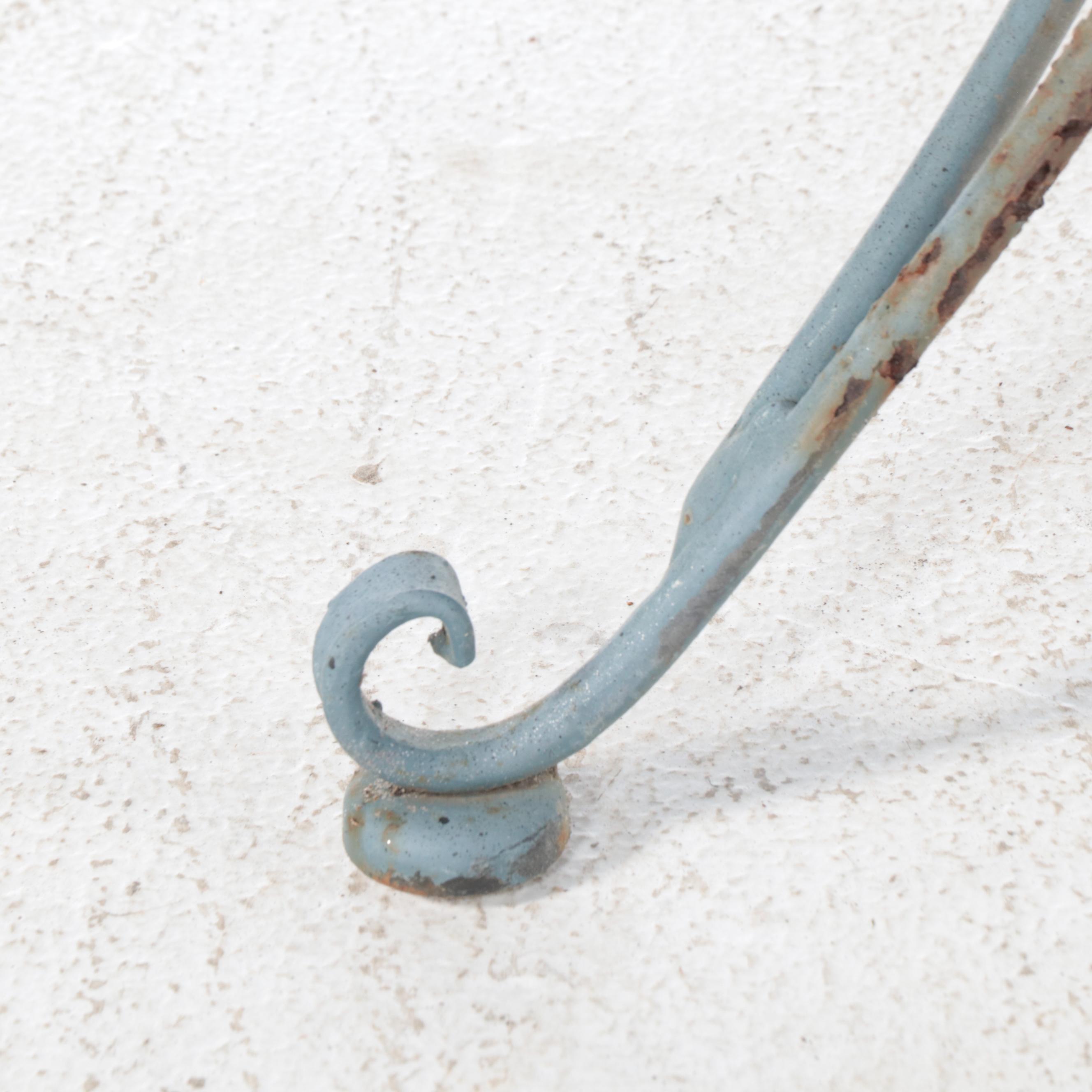 Wrought Metal Patio Dining Table with Four PE Rattan Dining Chairs