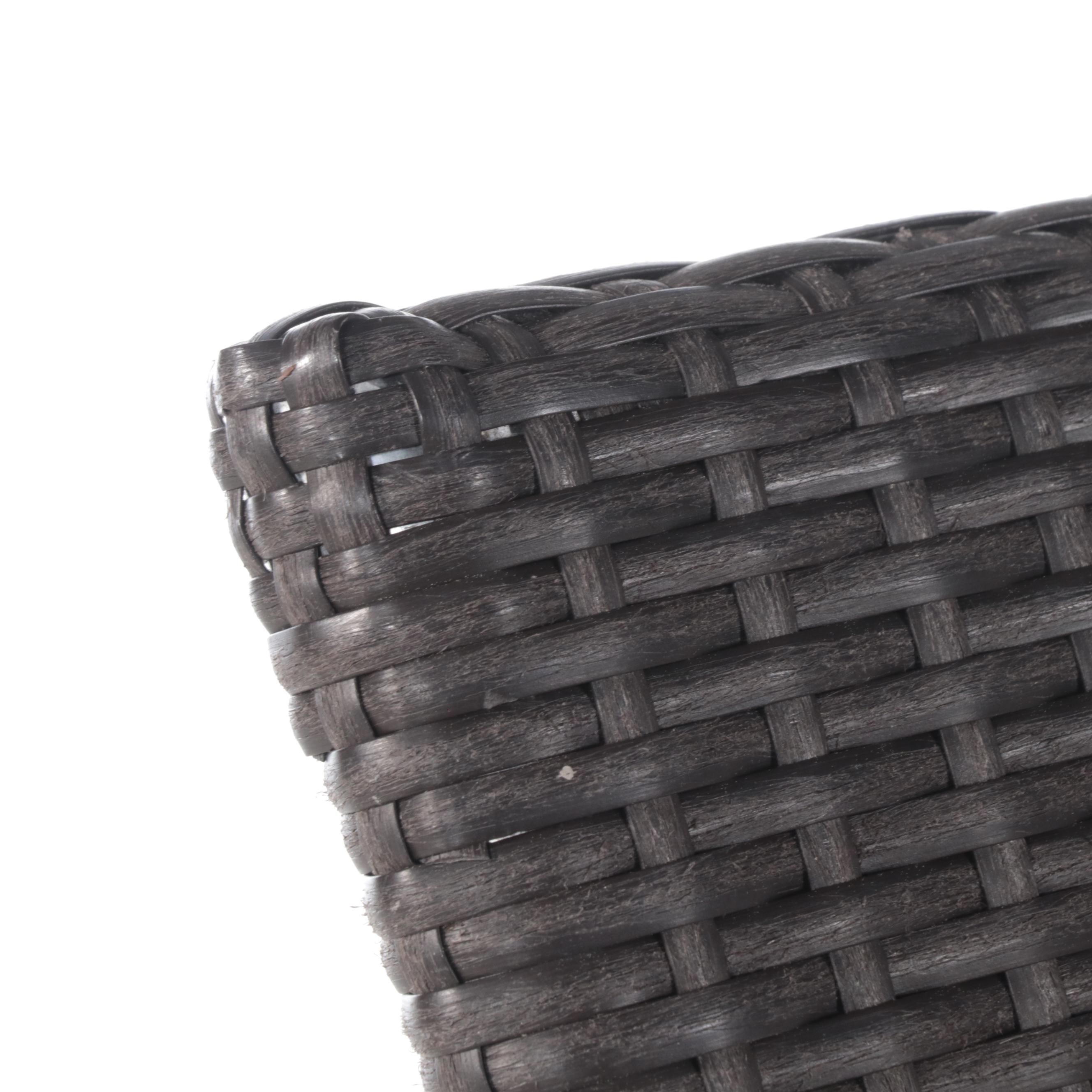 Wrought Metal Patio Dining Table with Four PE Rattan Dining Chairs