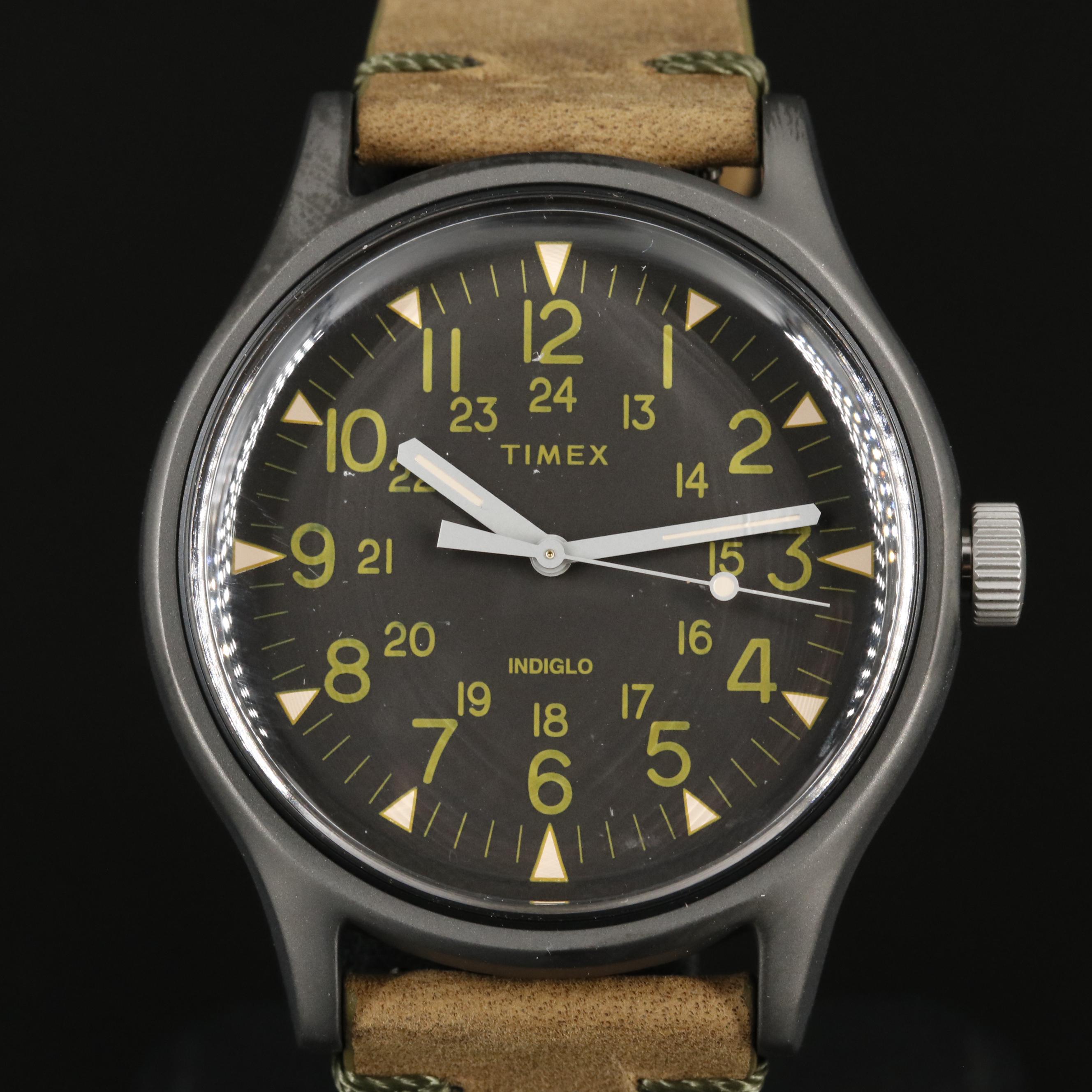 Timex MK1 Stainless Steel Gunmetal Olive Quartz Watch