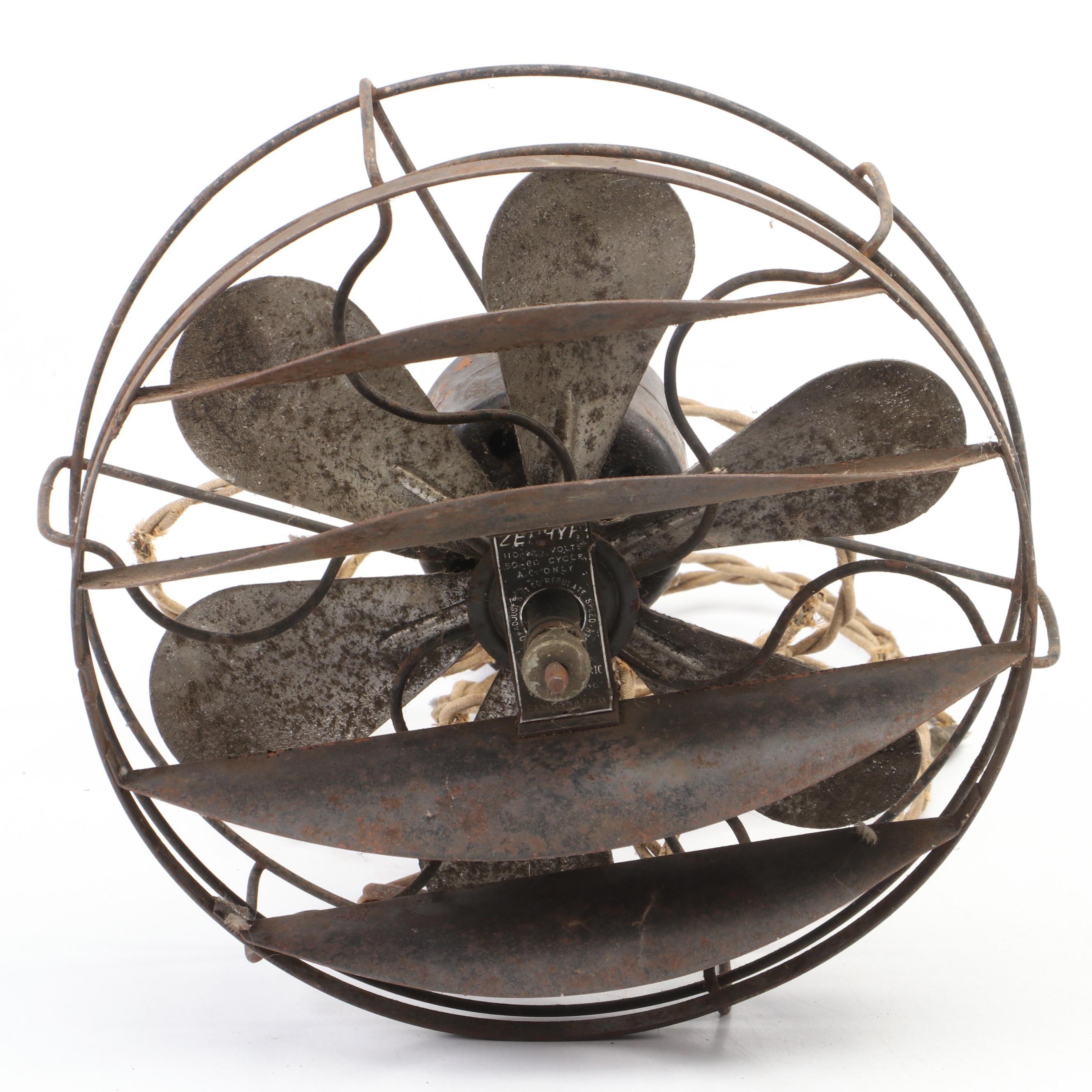 Singer Ribbonaire Metal and Plastic Table Fans with Victor Zephyr