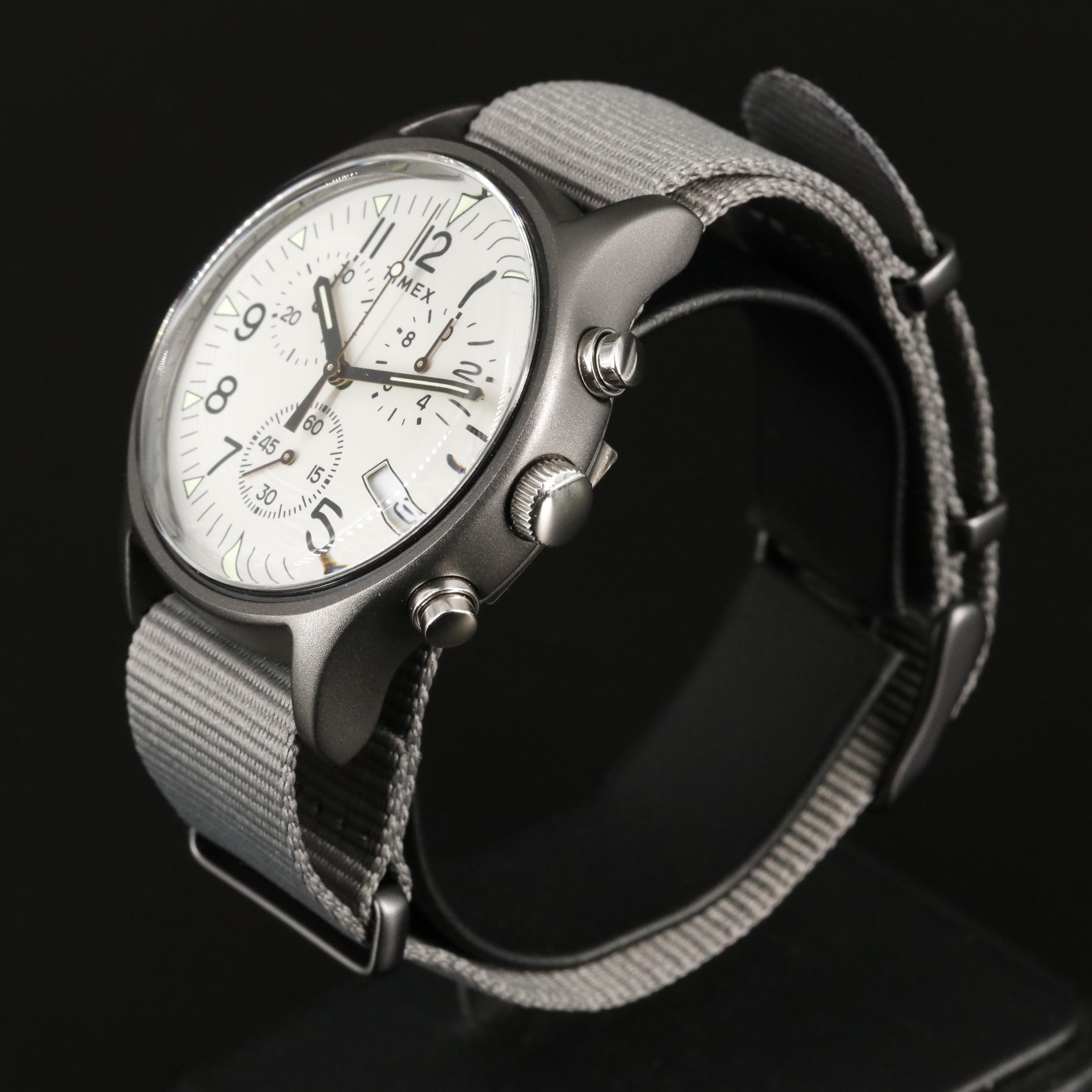 Timex MK1 Aluminum Chronograph Watch with Grey Nylon Band