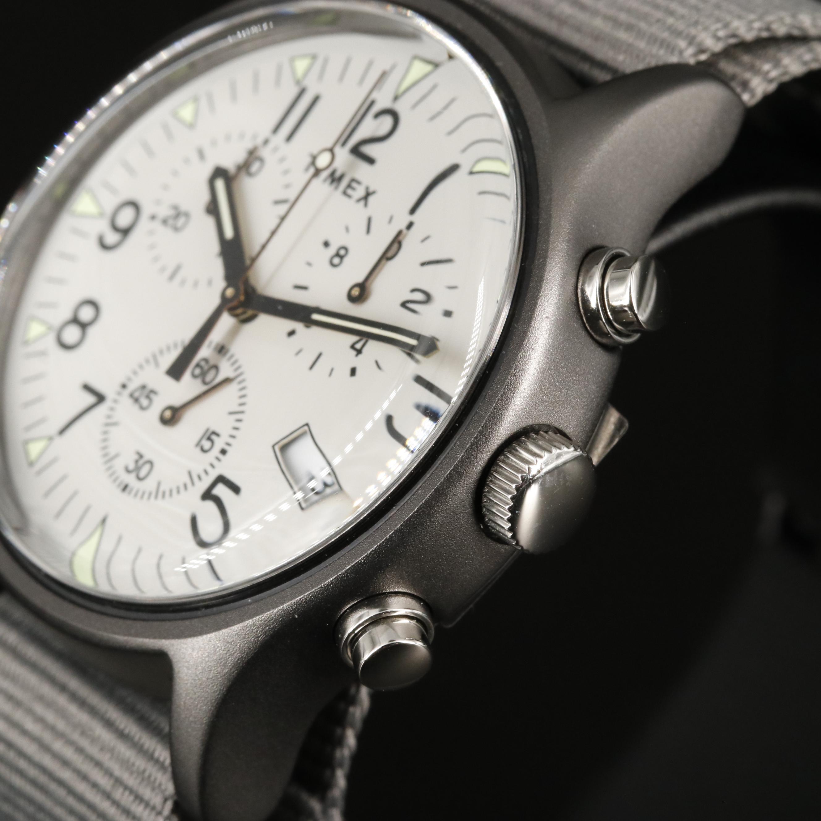 Timex MK1 Aluminum Chronograph Watch with Grey Nylon Band