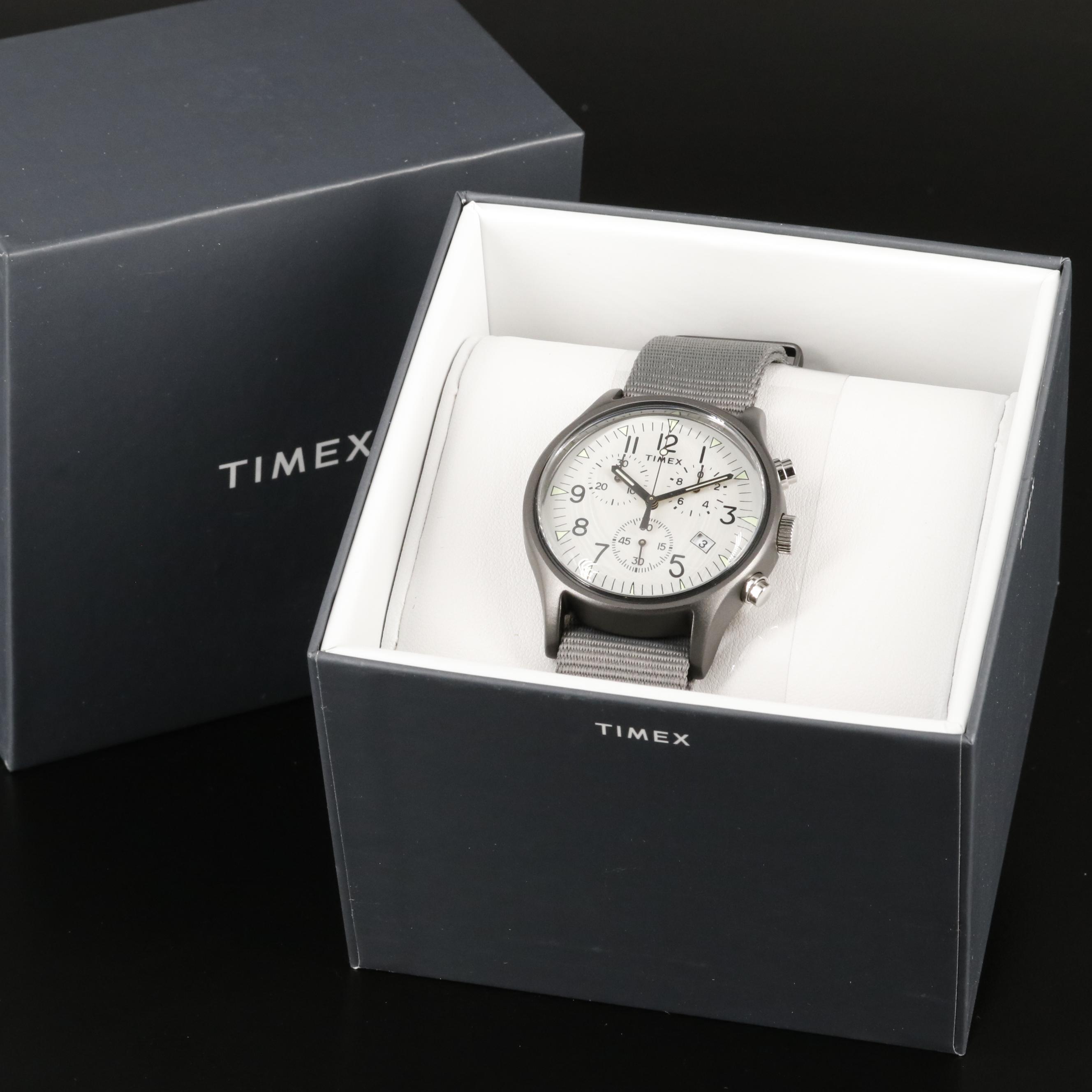 Timex MK1 Aluminum Chronograph Watch with Grey Nylon Band