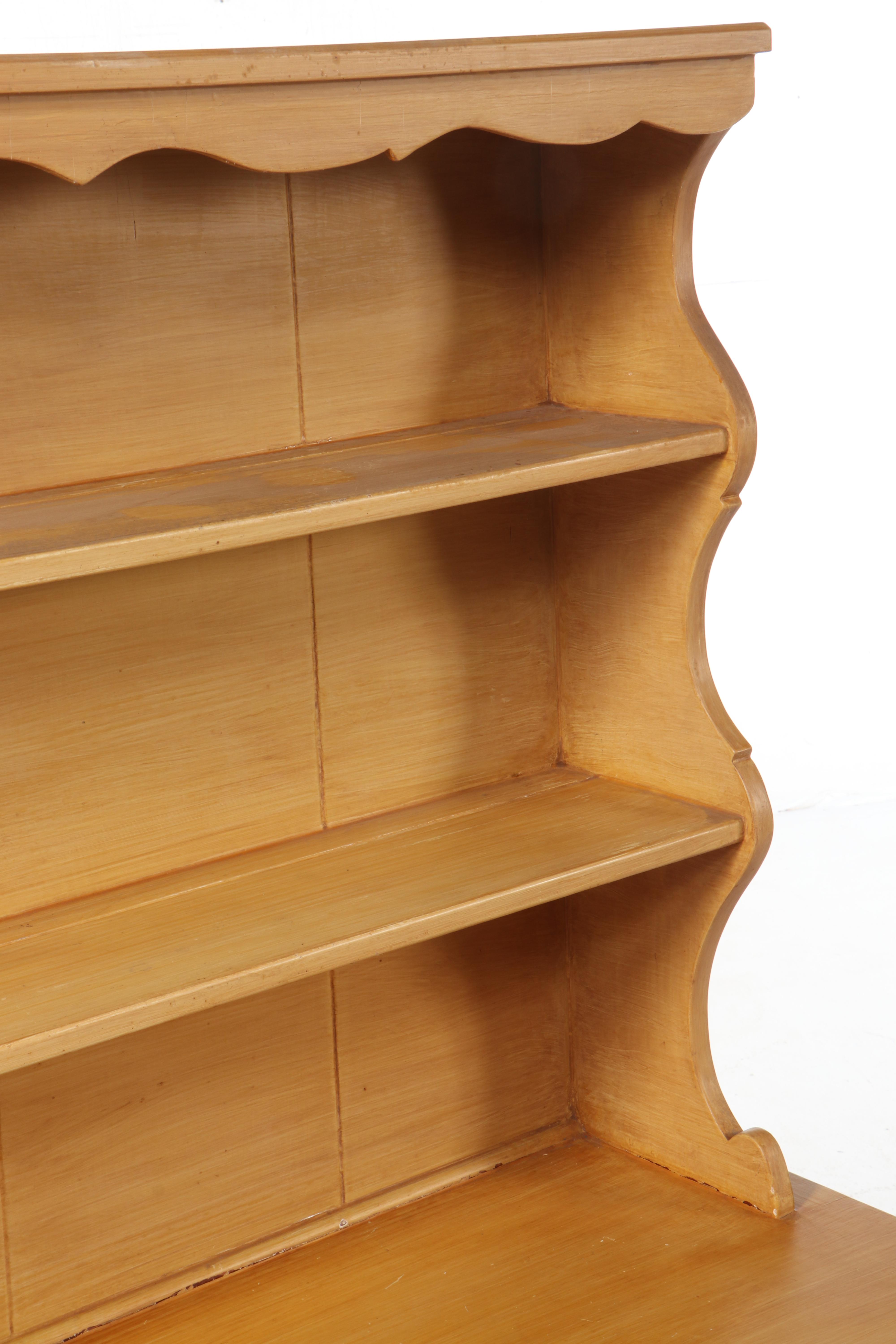 Craftsman/Early American Style Painted Wooden Pewter Cupboard