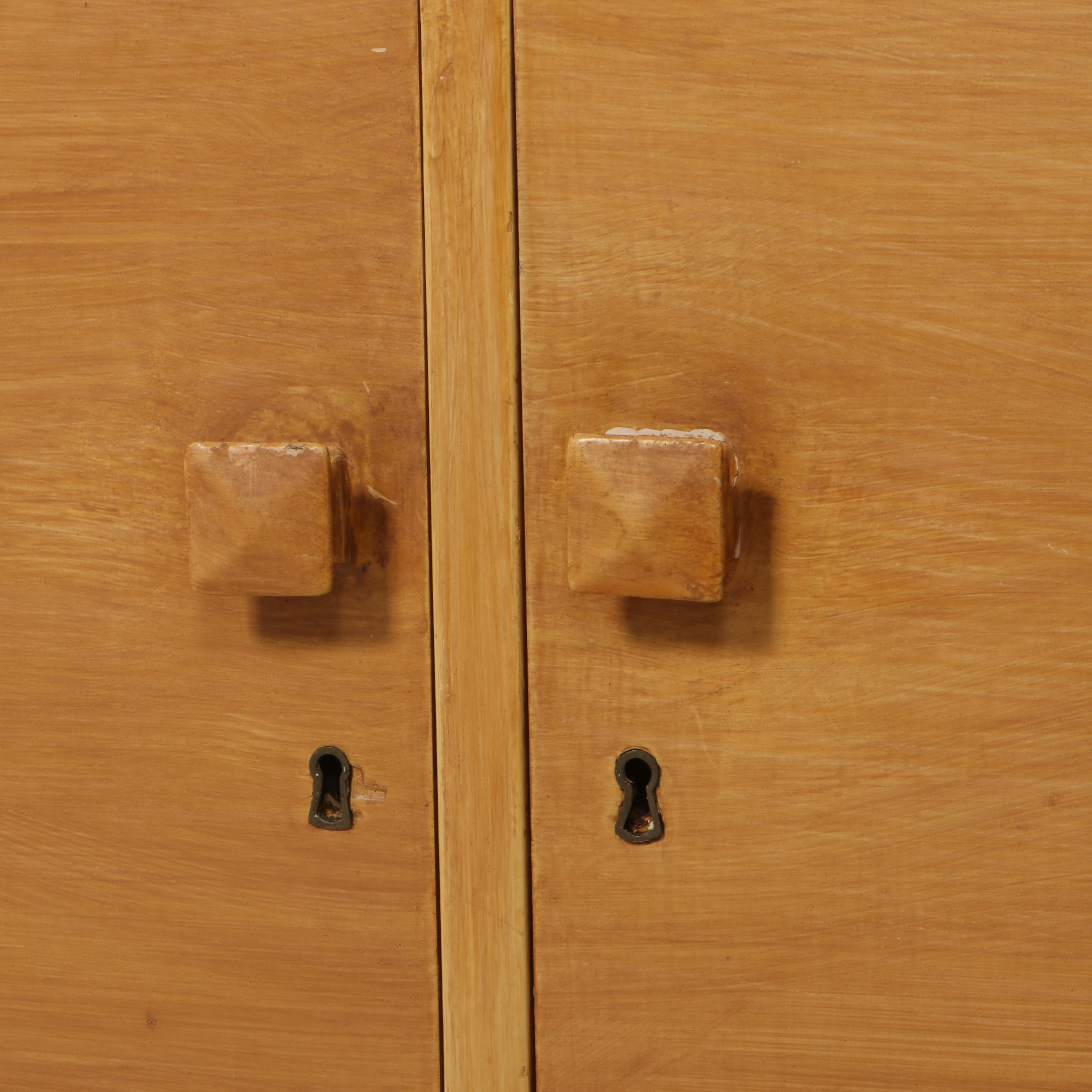 Craftsman/Early American Style Painted Wooden Pewter Cupboard