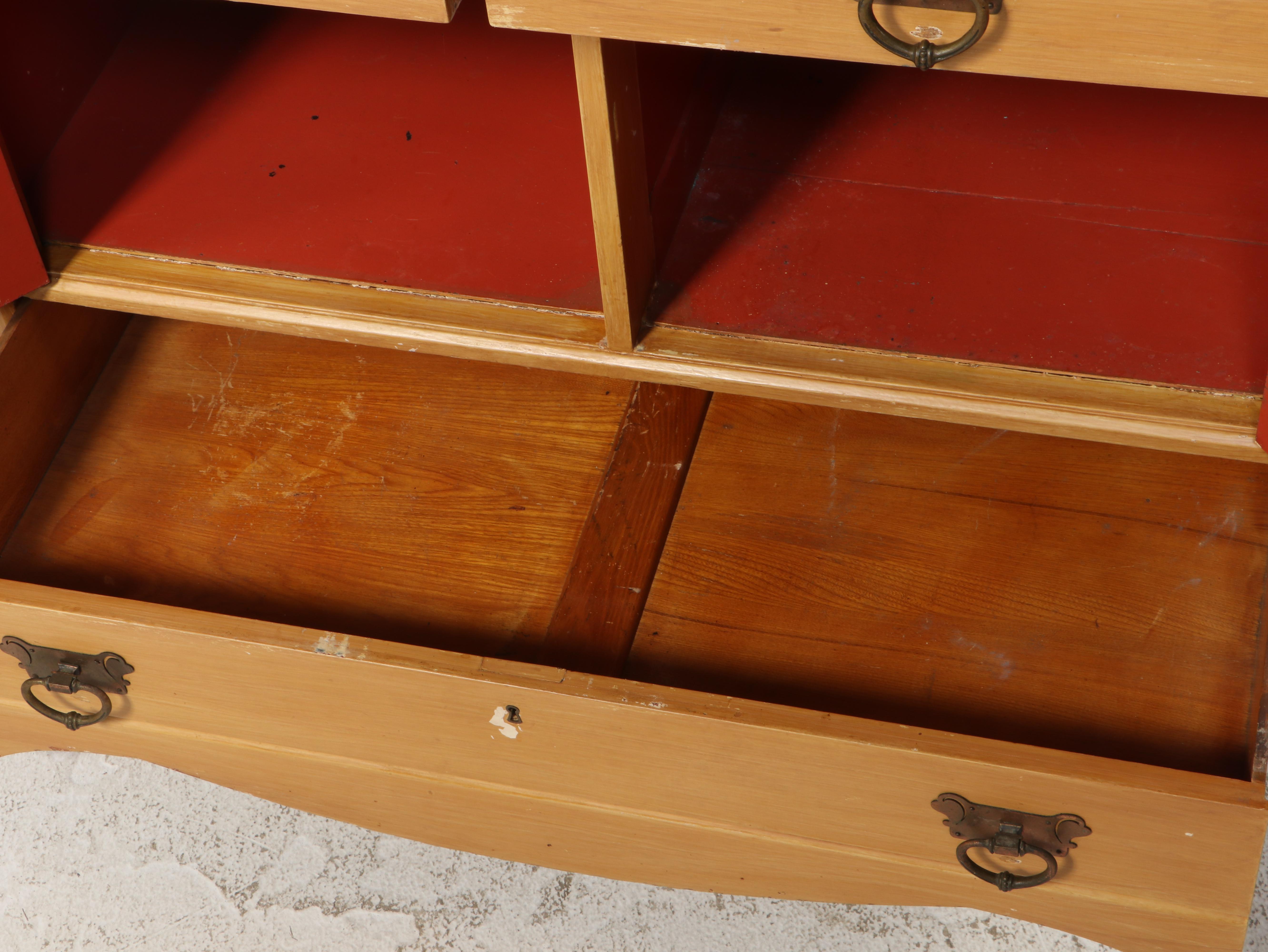 Craftsman/Early American Style Painted Wooden Pewter Cupboard