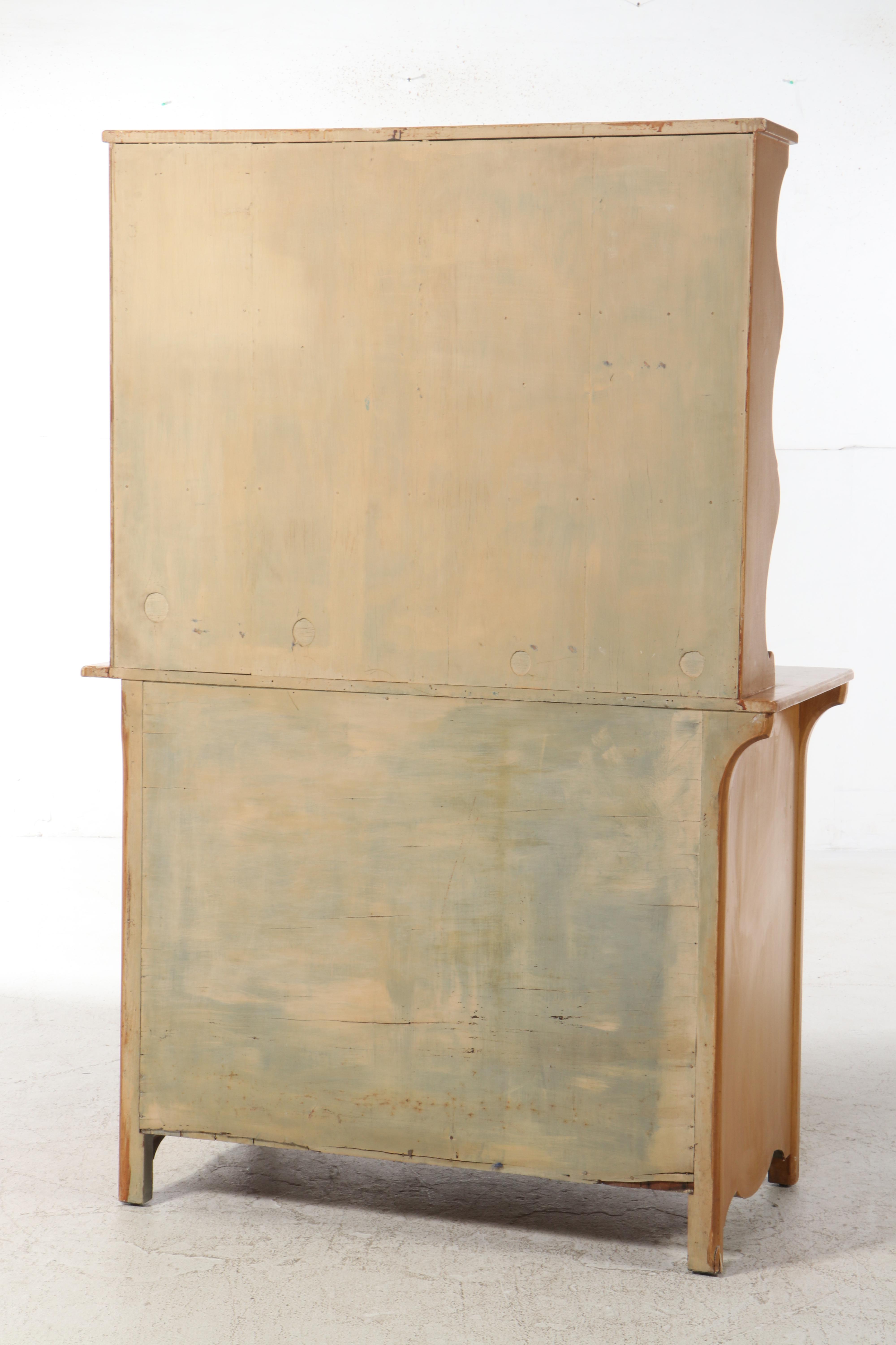 Craftsman/Early American Style Painted Wooden Pewter Cupboard