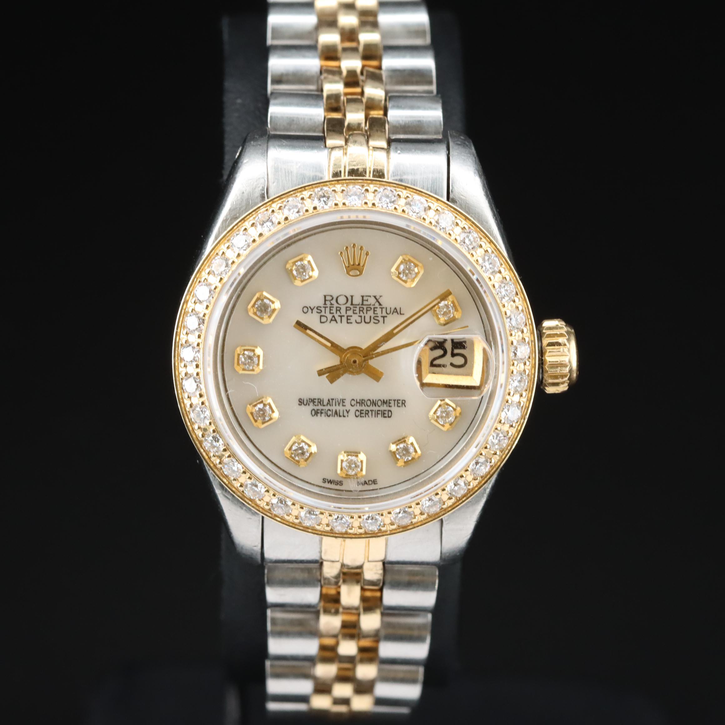 1981 Rolex Custom Diamond Dial and Bezel Datejust Watch