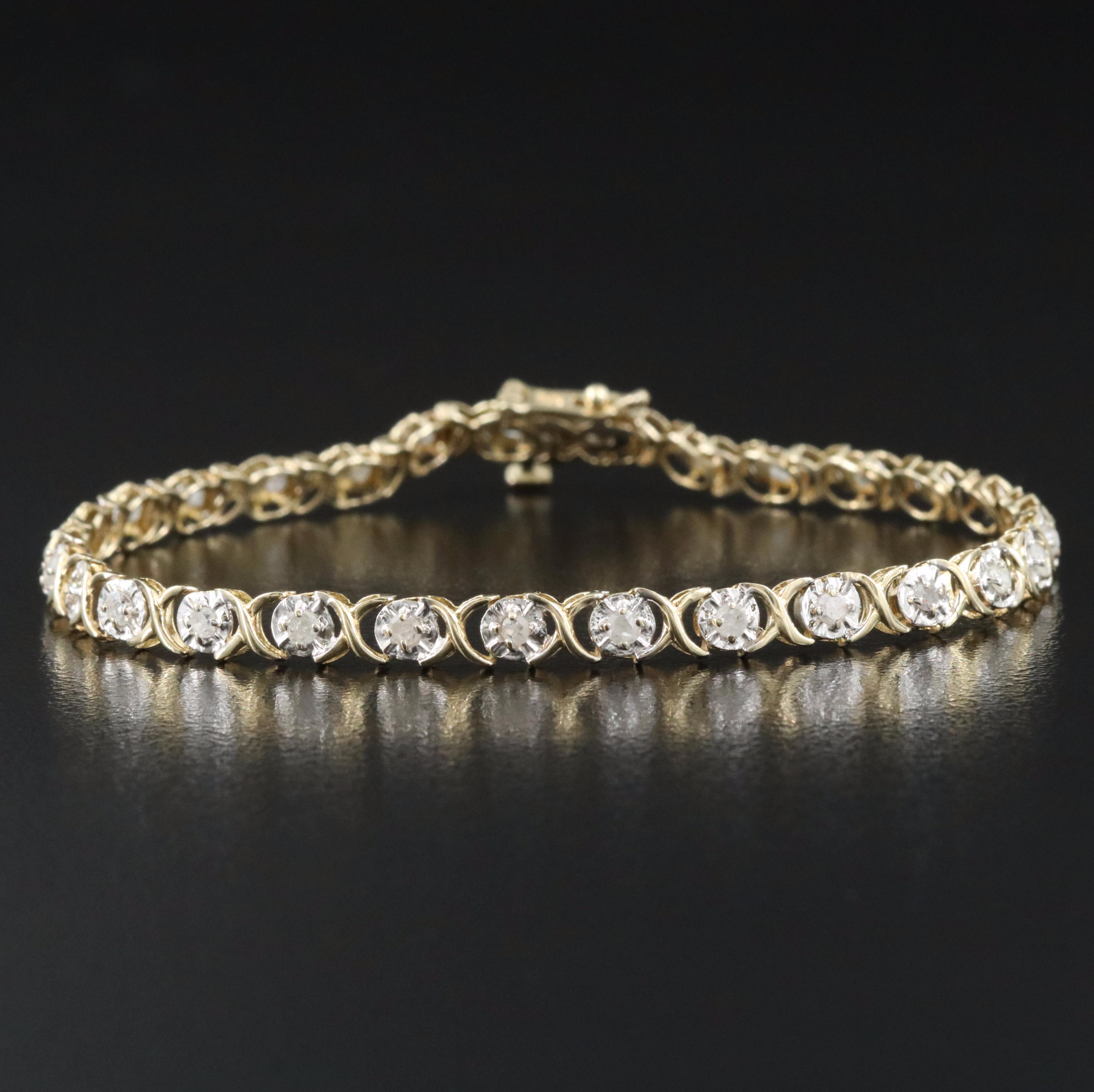 10K 0.80 CTW Diamond Tennis Bracelet