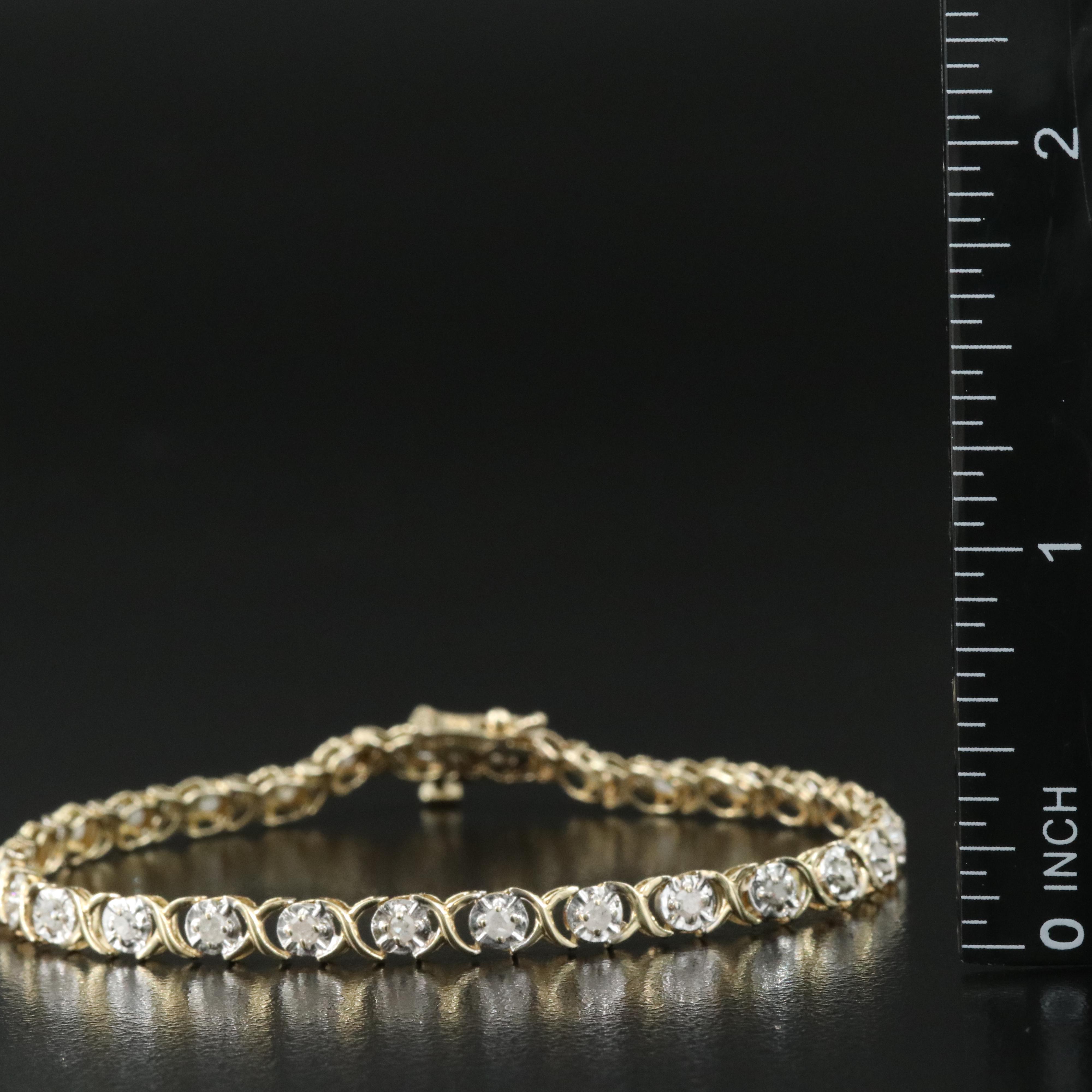 10K 0.80 CTW Diamond Tennis Bracelet