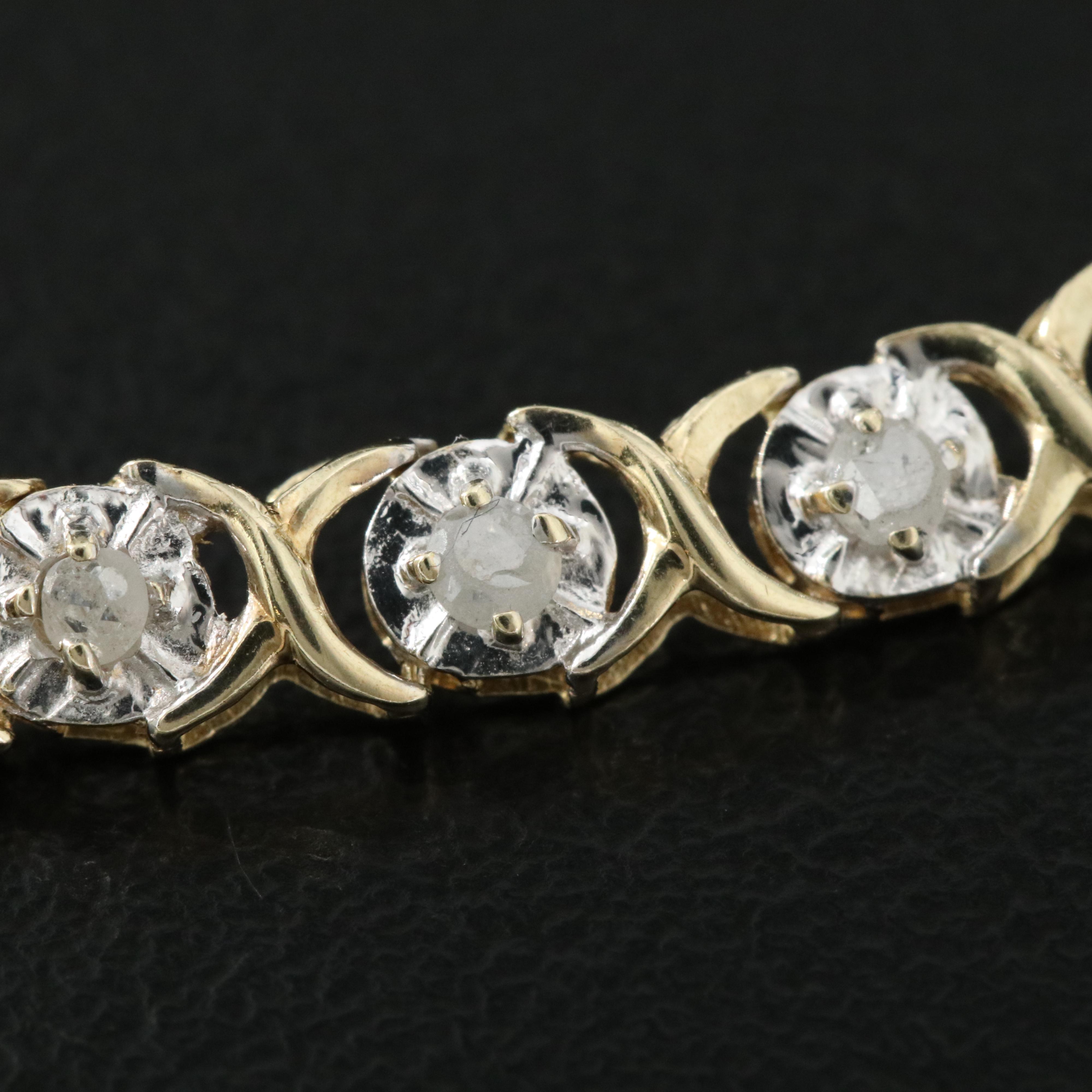 10K 0.80 CTW Diamond Tennis Bracelet