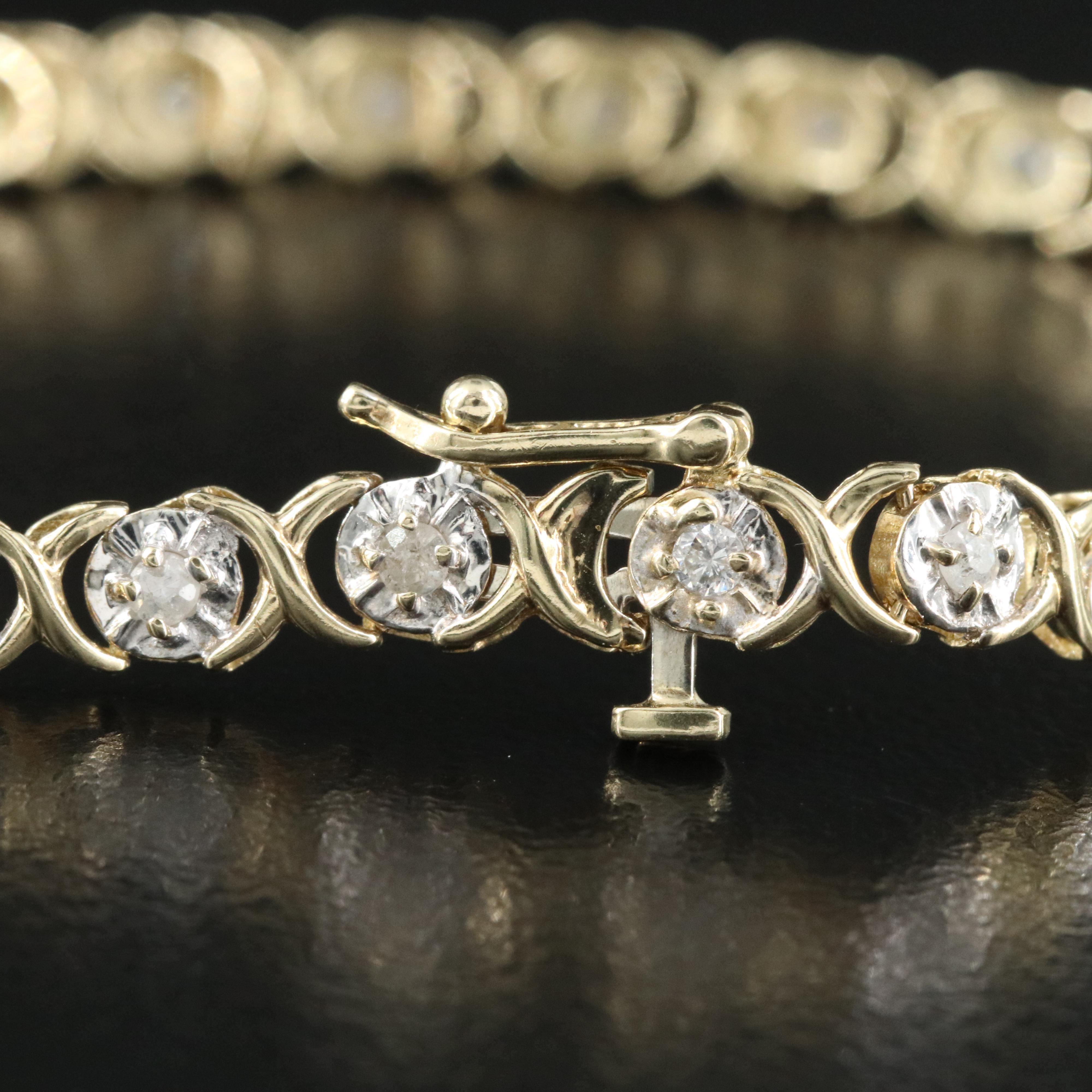 10K 0.80 CTW Diamond Tennis Bracelet