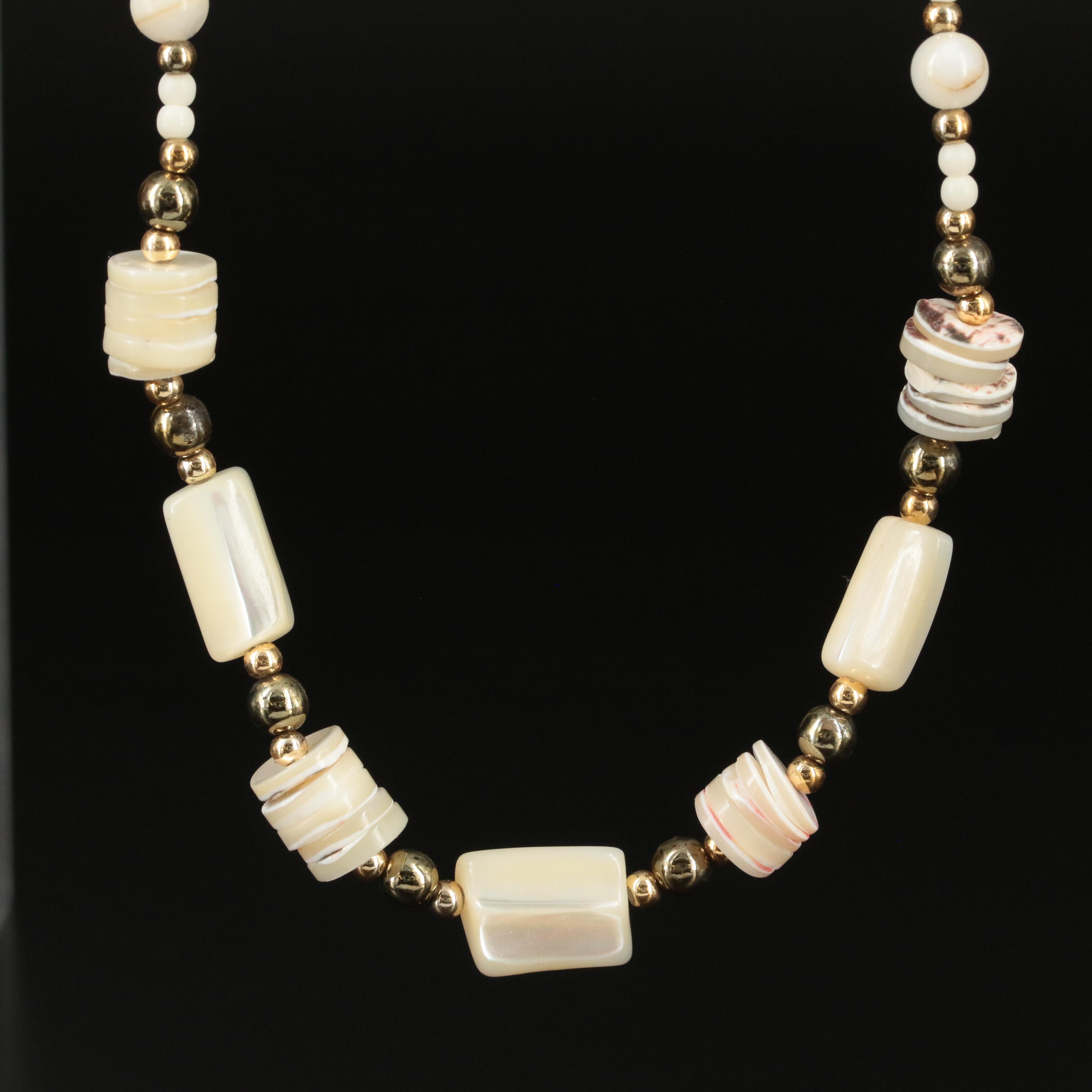 Shell and Mother-of-Pearl Bead Necklace