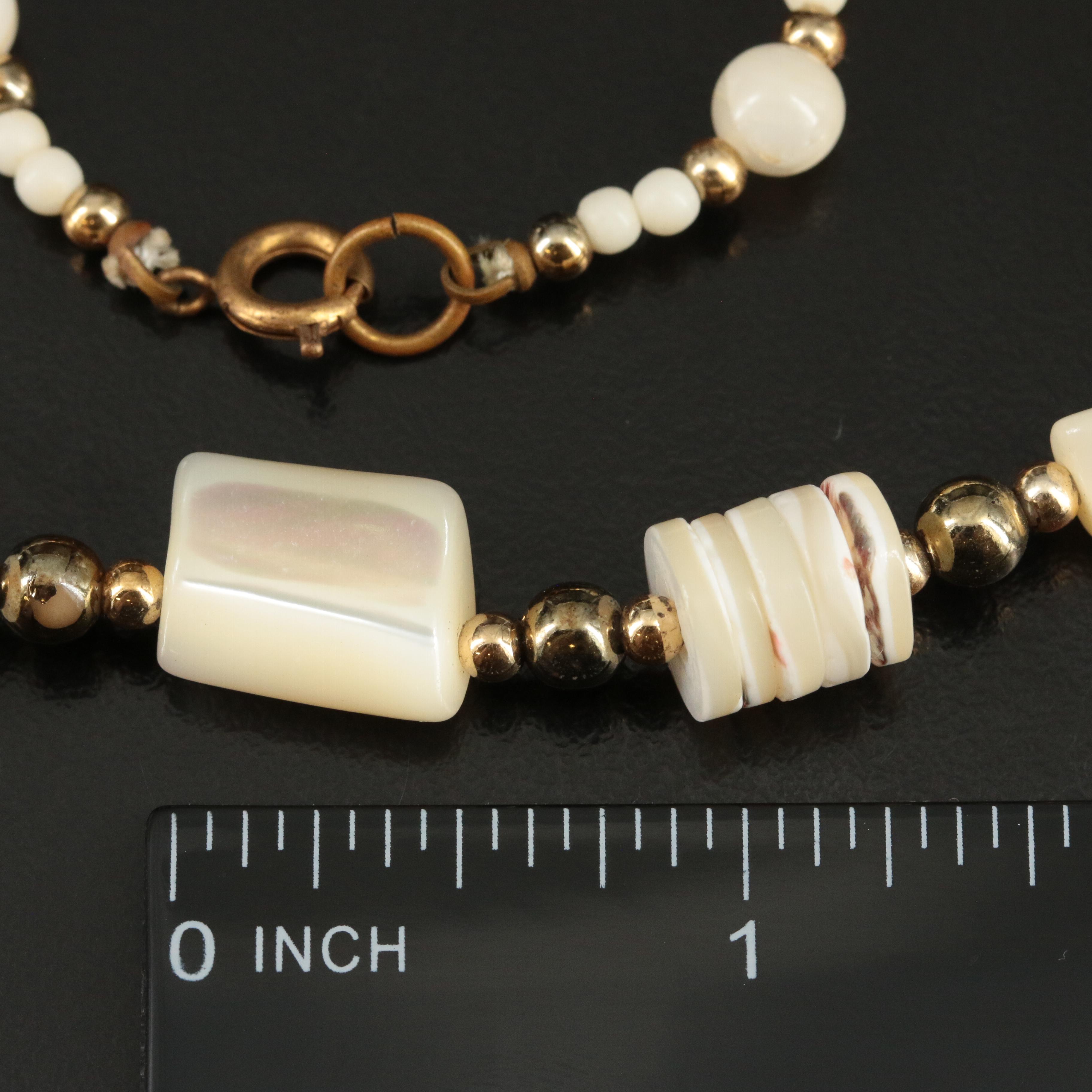 Shell and Mother-of-Pearl Bead Necklace