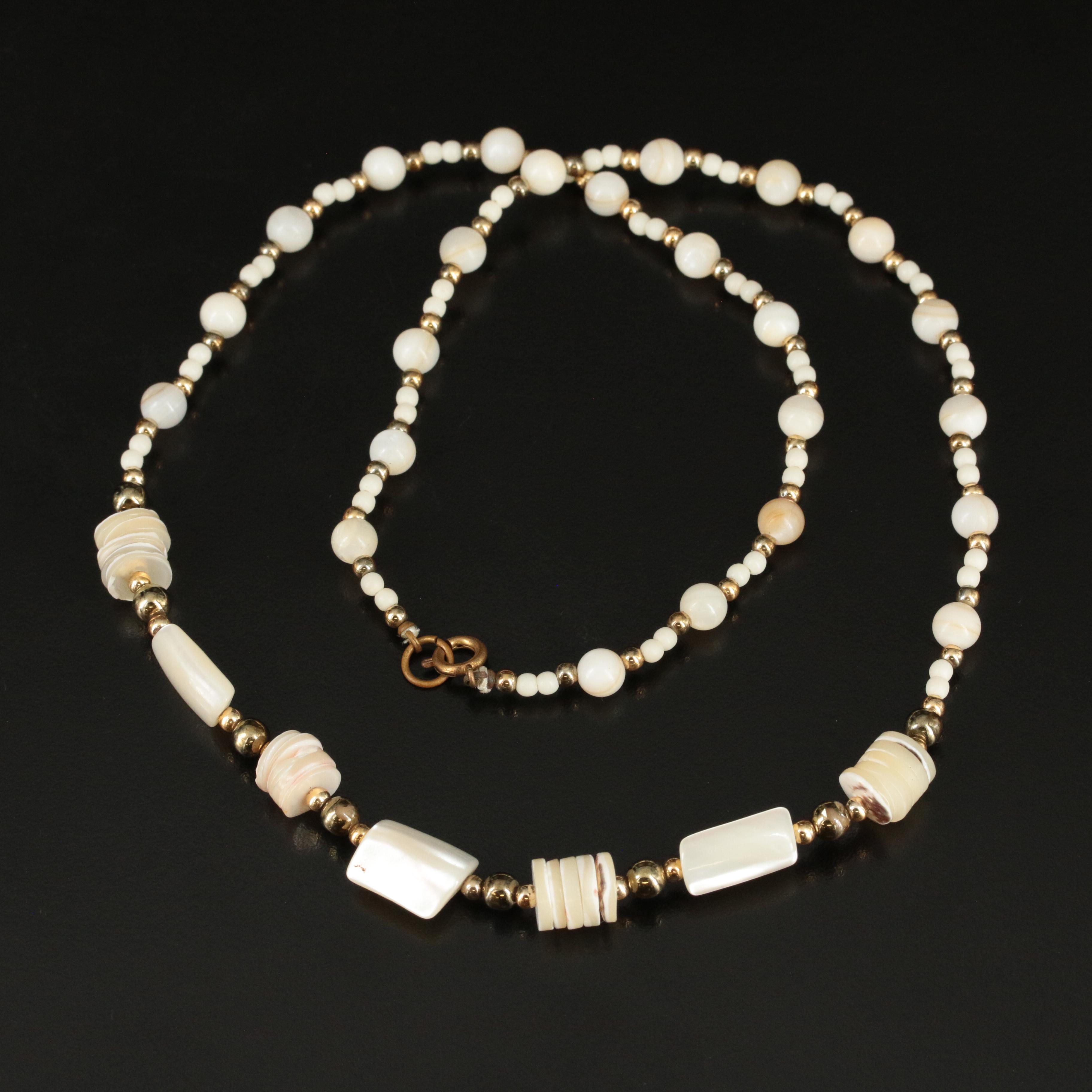 Shell and Mother-of-Pearl Bead Necklace