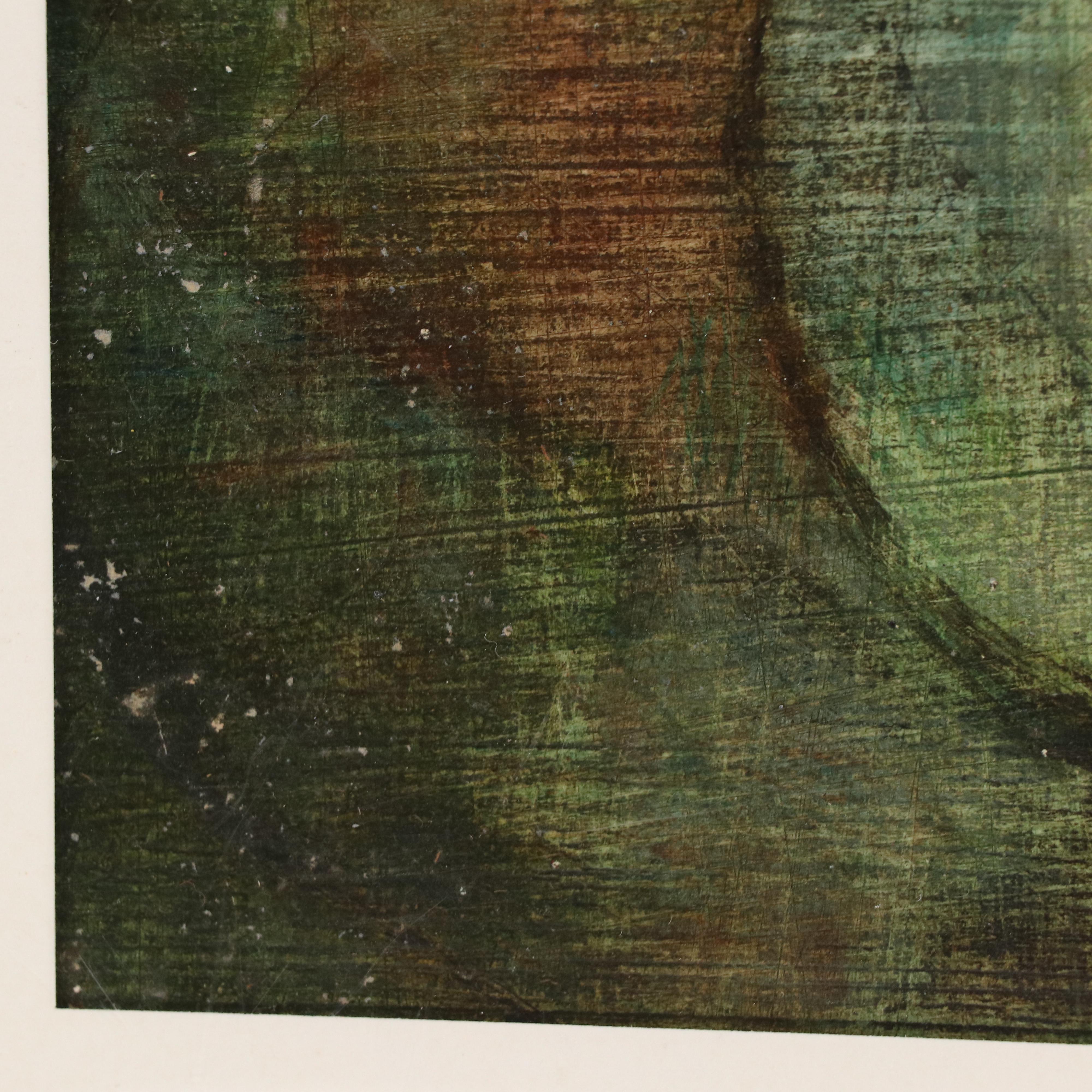 Oil Painting of an Abstract Figural Composition, 20th Century