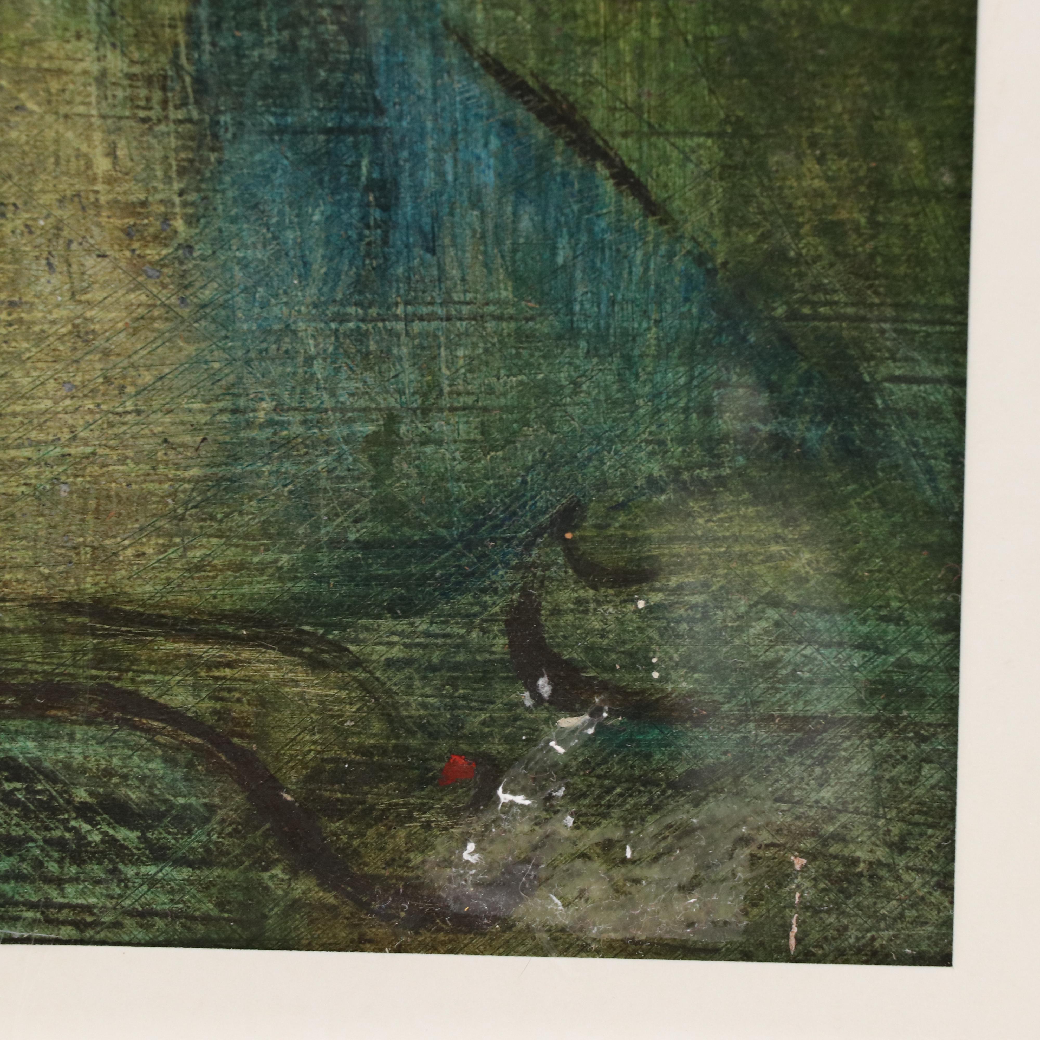 Oil Painting of an Abstract Figural Composition, 20th Century