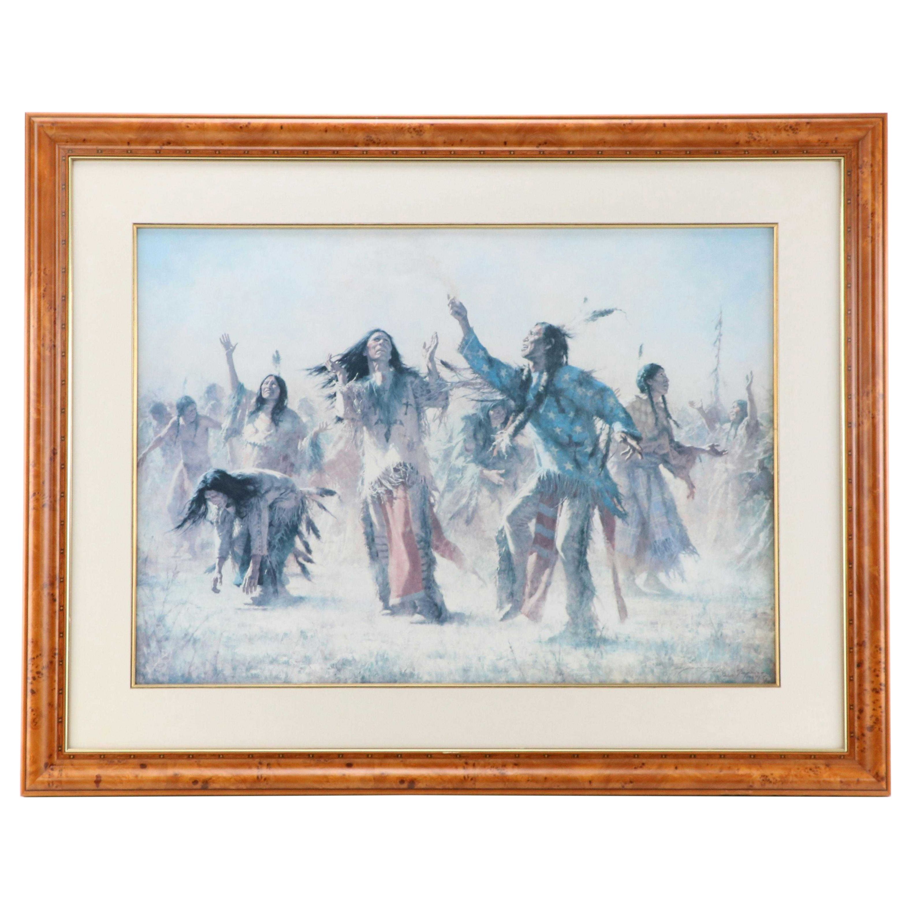 Howard Terpning Offset Lithograph "Hope Springs Eternal - The Ghost Dance"