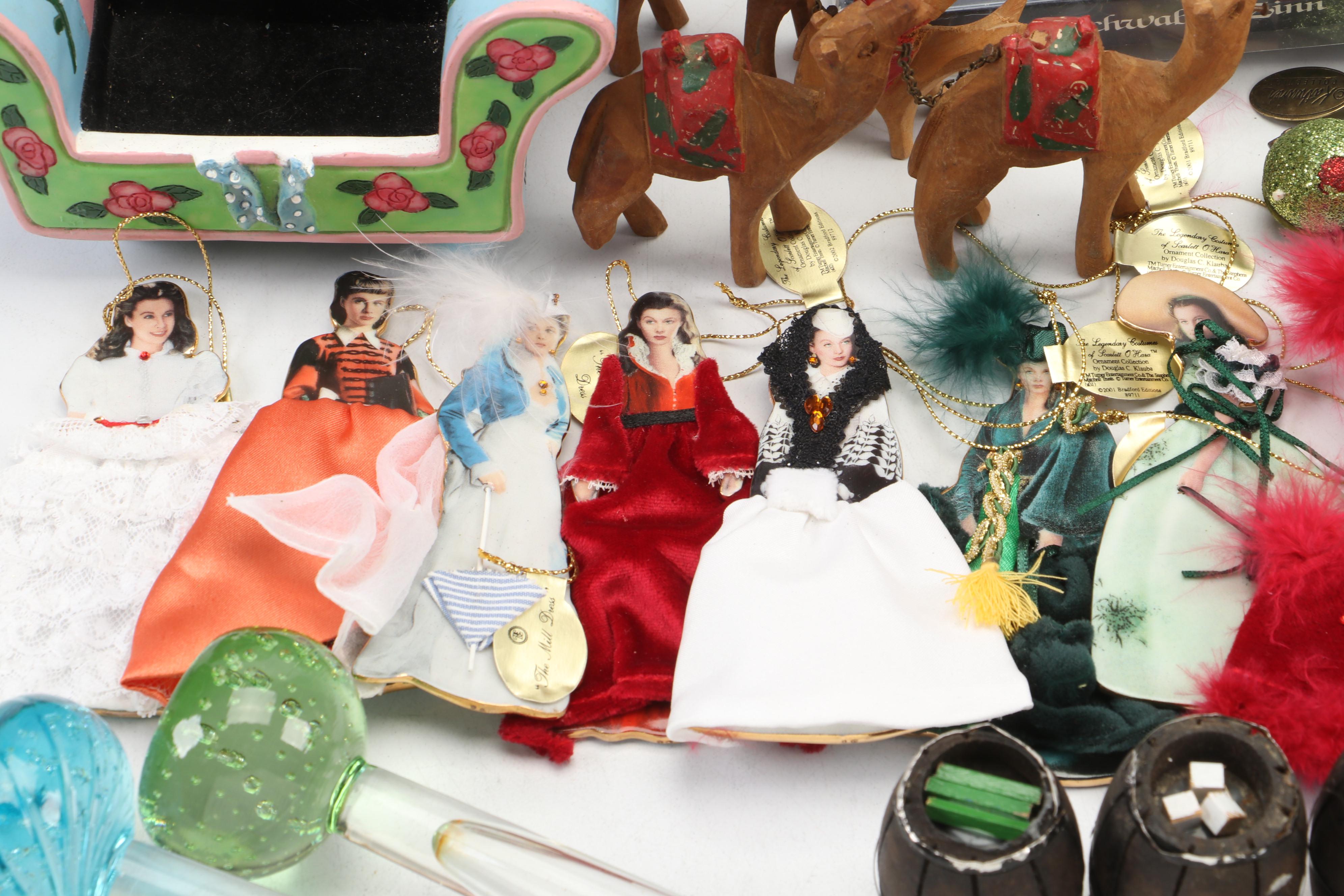 Wood Wall Mounted Dollhouse with Doll Furniture, Ornaments, and Other Décor