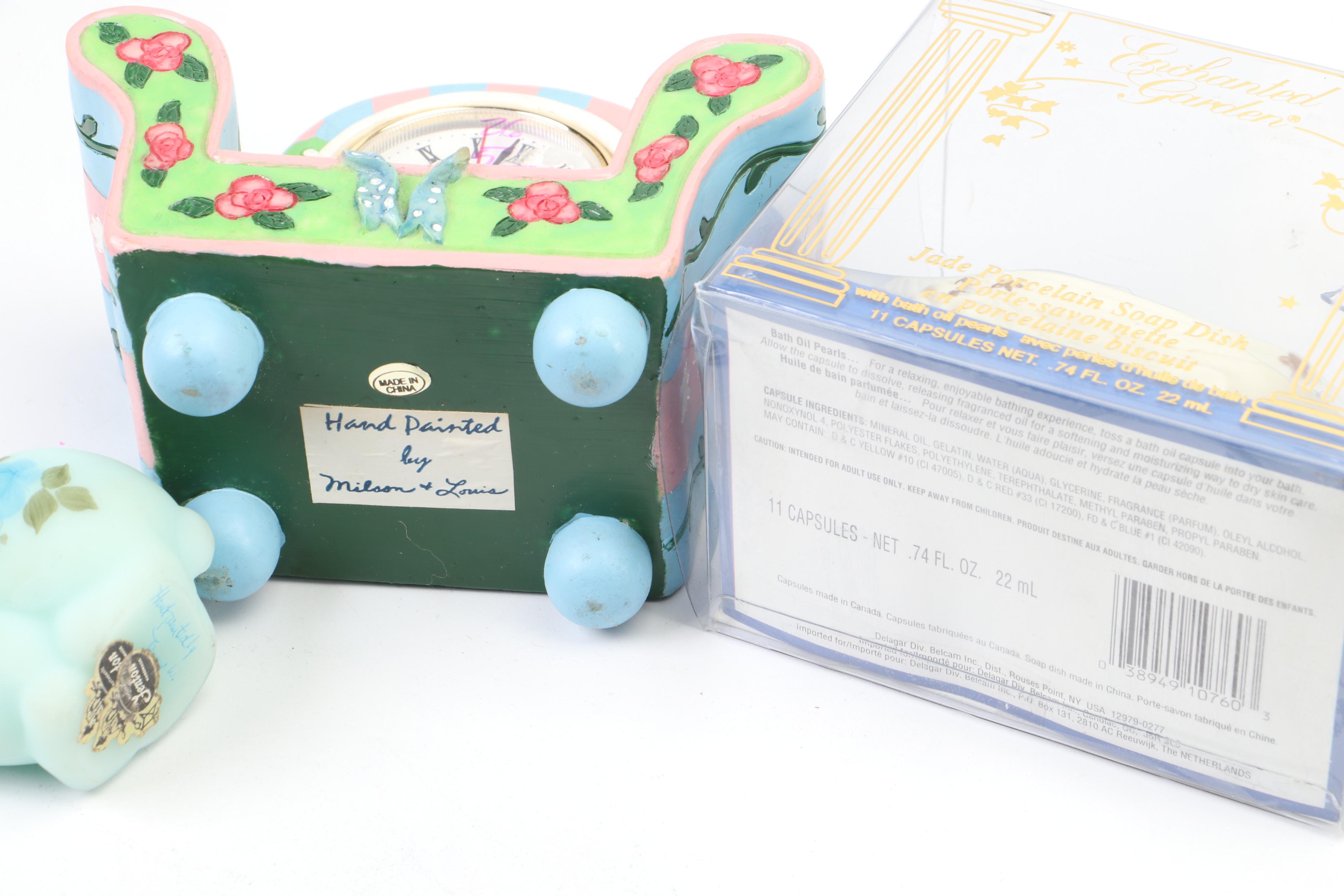 Wood Wall Mounted Dollhouse with Doll Furniture, Ornaments, and Other Décor