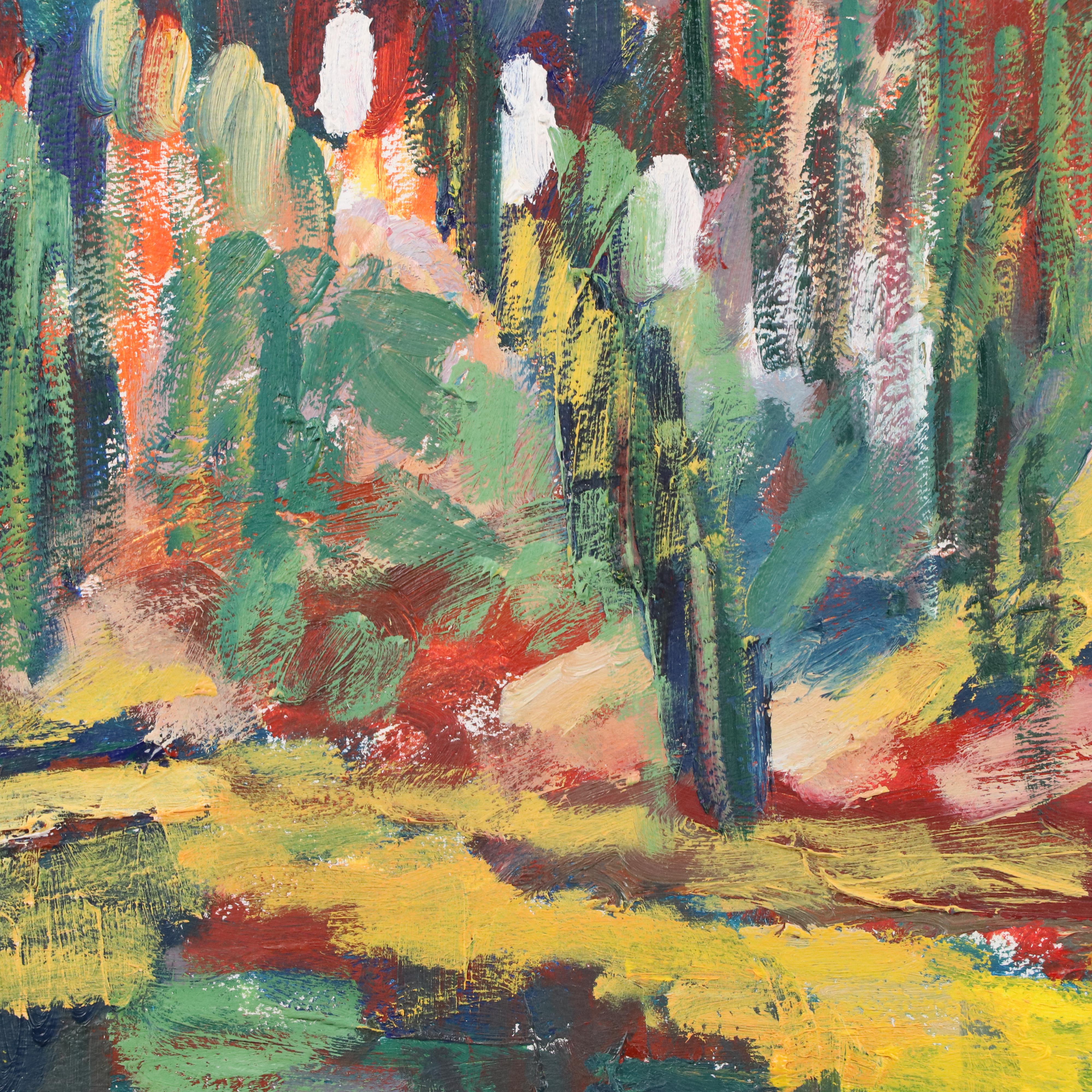 Abstract Expressionist Style Oil Painting of a Landscape, 21st Century