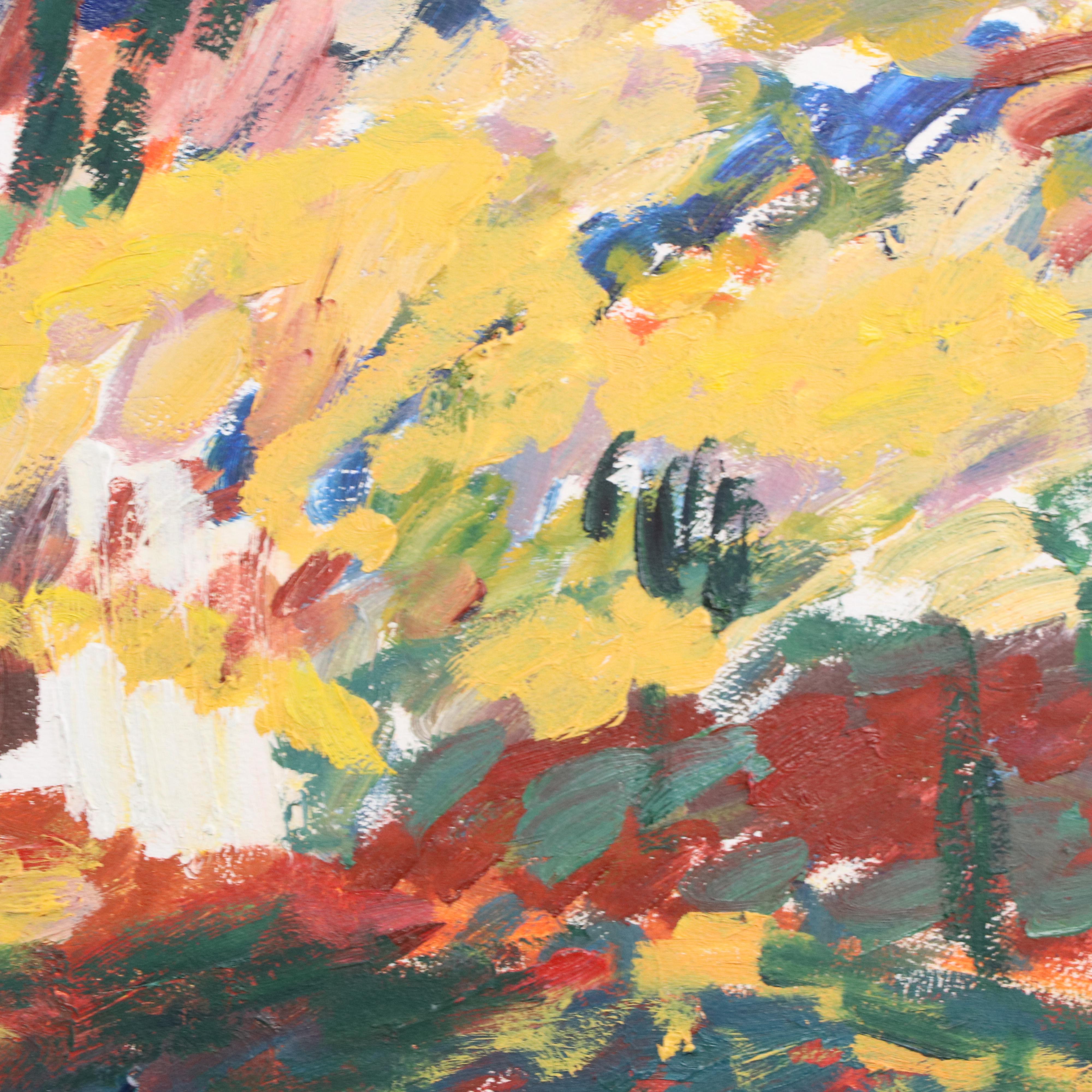 Abstract Expressionist Style Oil Painting of a Landscape, 21st Century