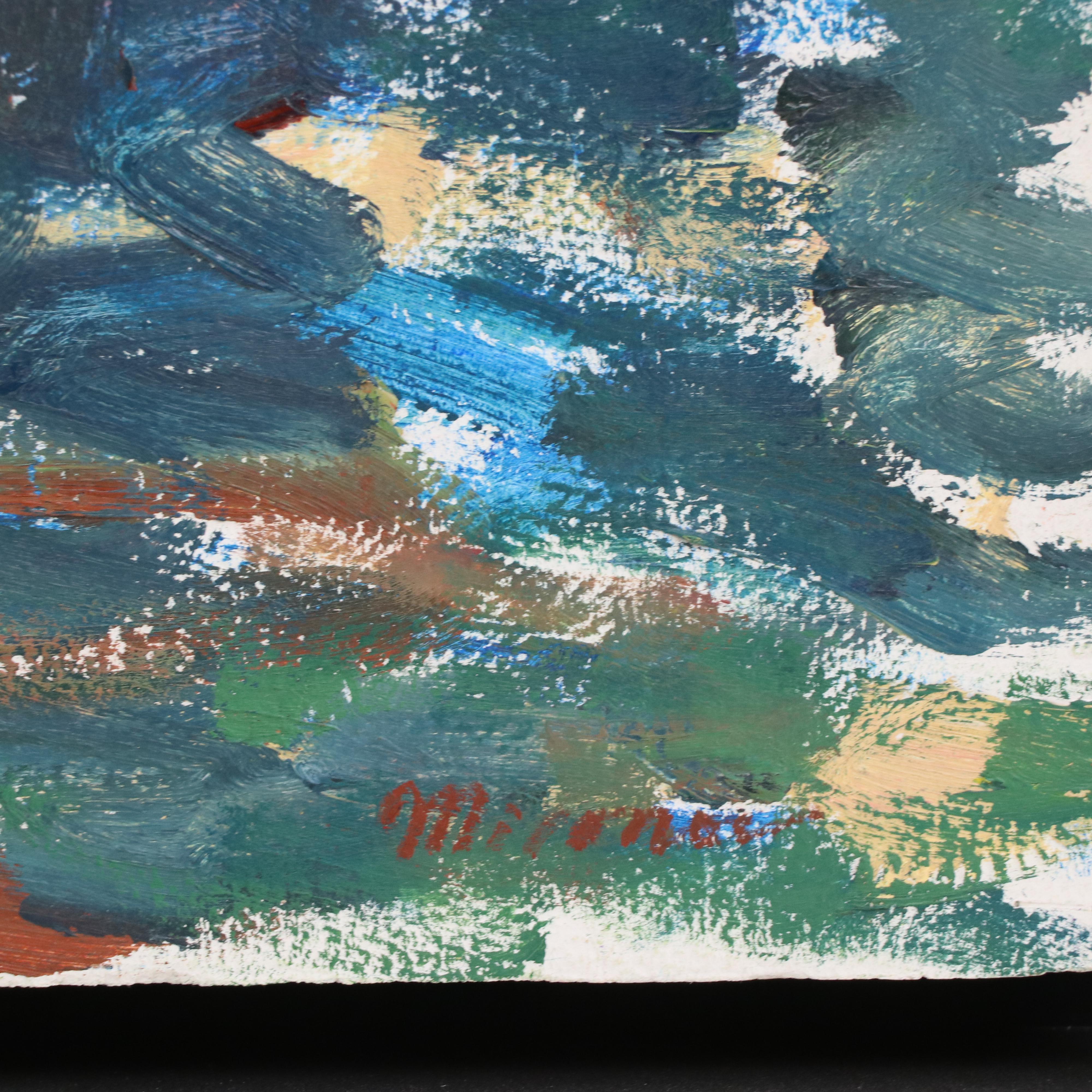 Abstract Expressionist Style Oil Painting of a Landscape, 21st Century