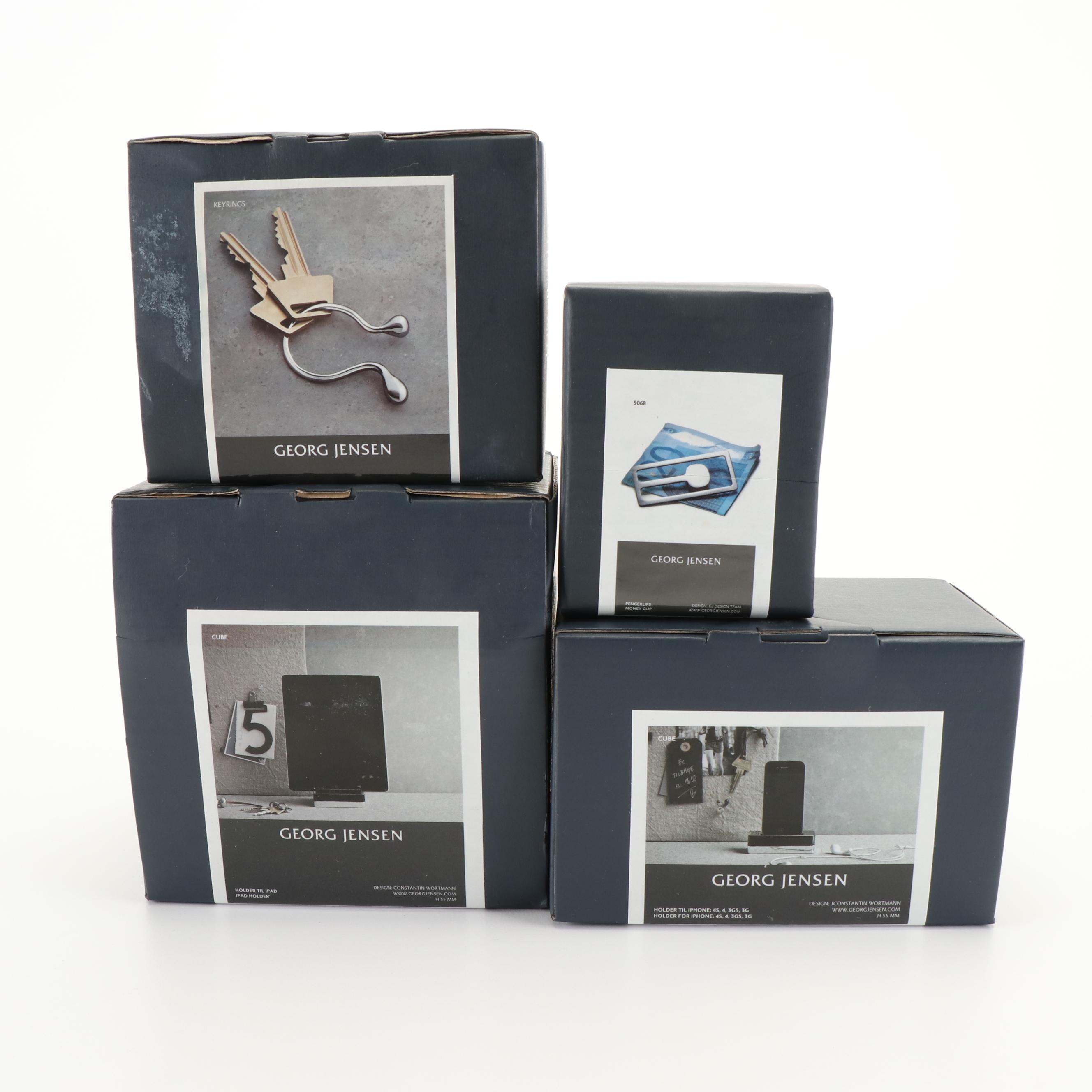 Georg Jensen iPad Holder, iPhone Holder, Money Clip and Key Ring