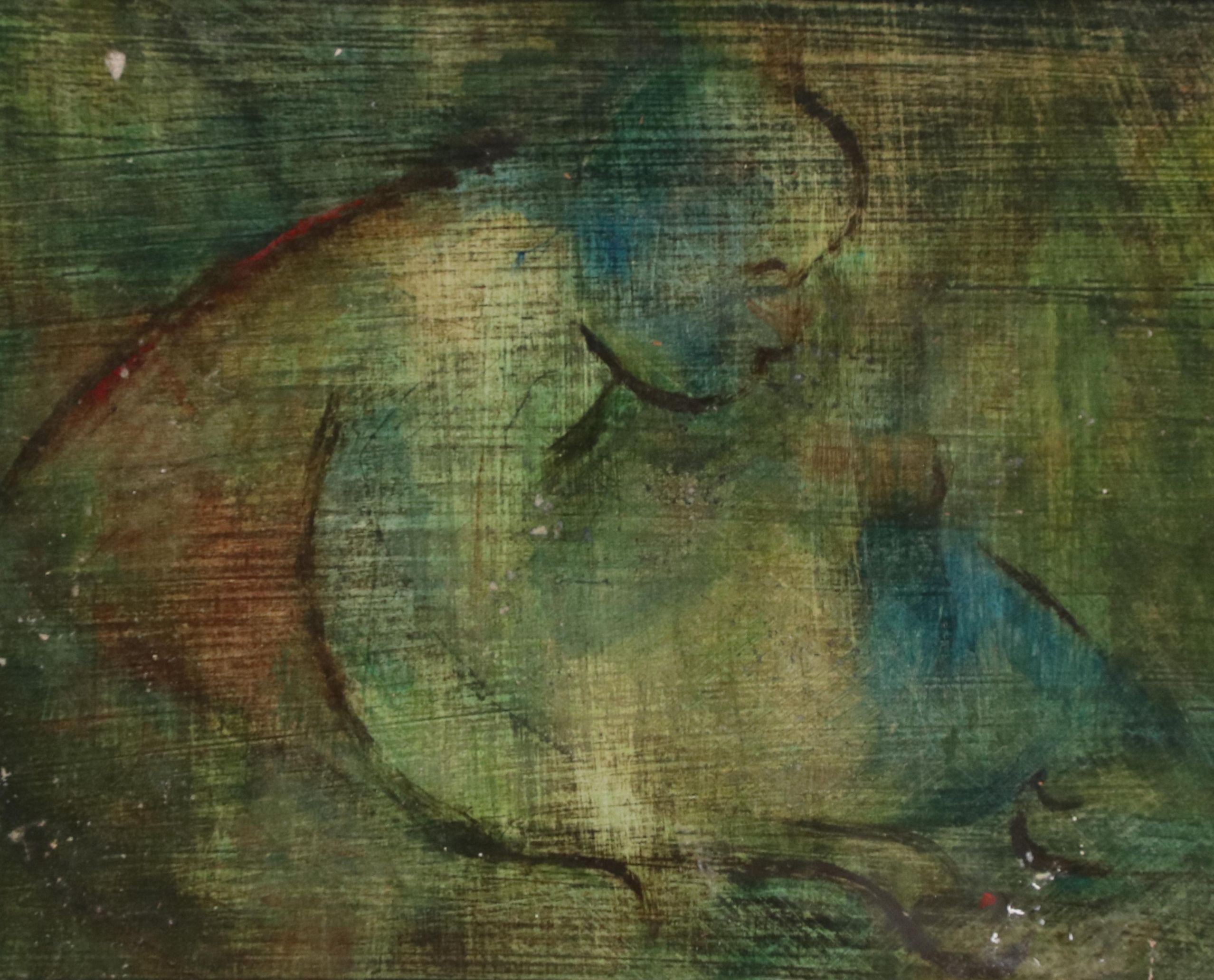 Oil Painting of an Abstract Figural Composition, 20th Century