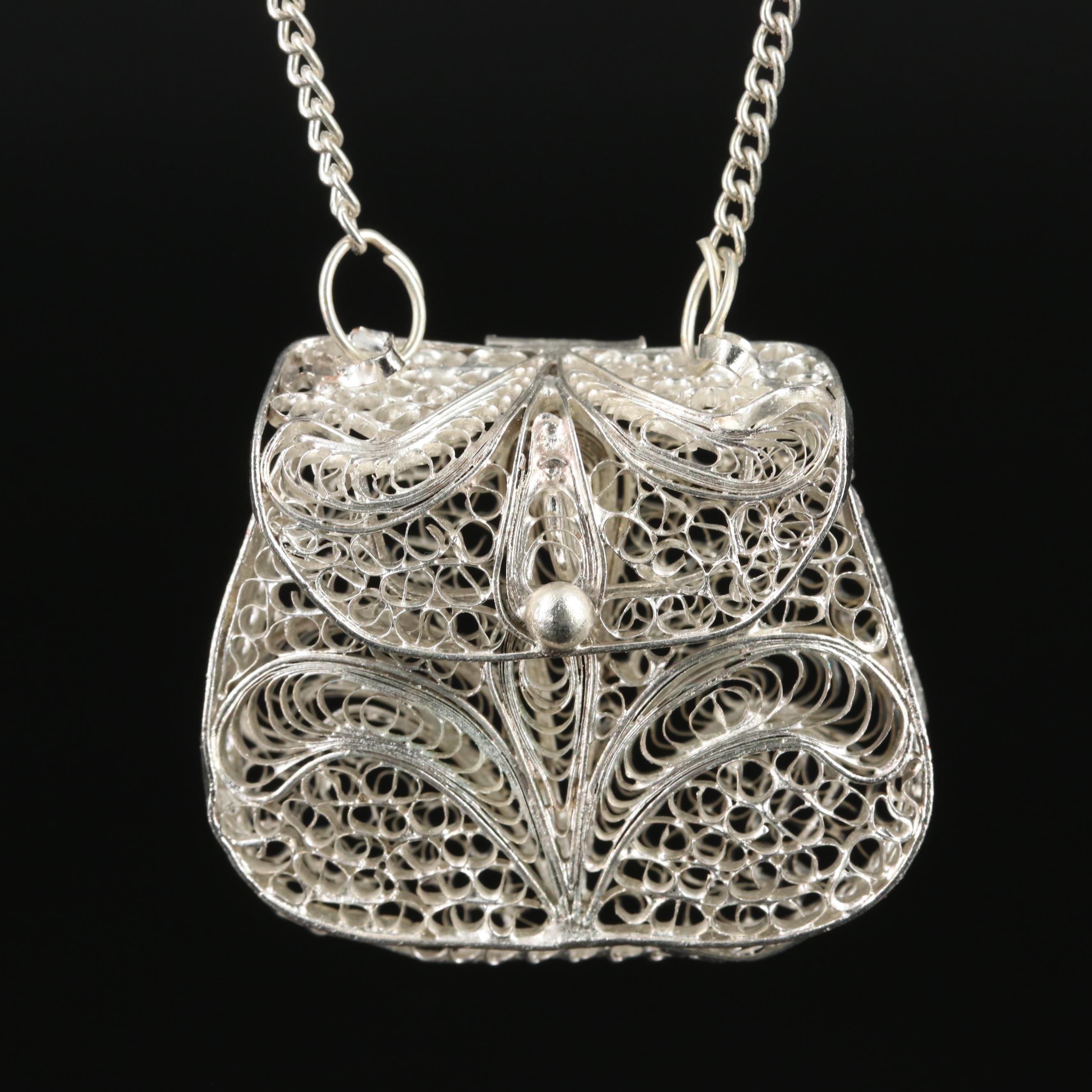 Filigree Purse Necklace