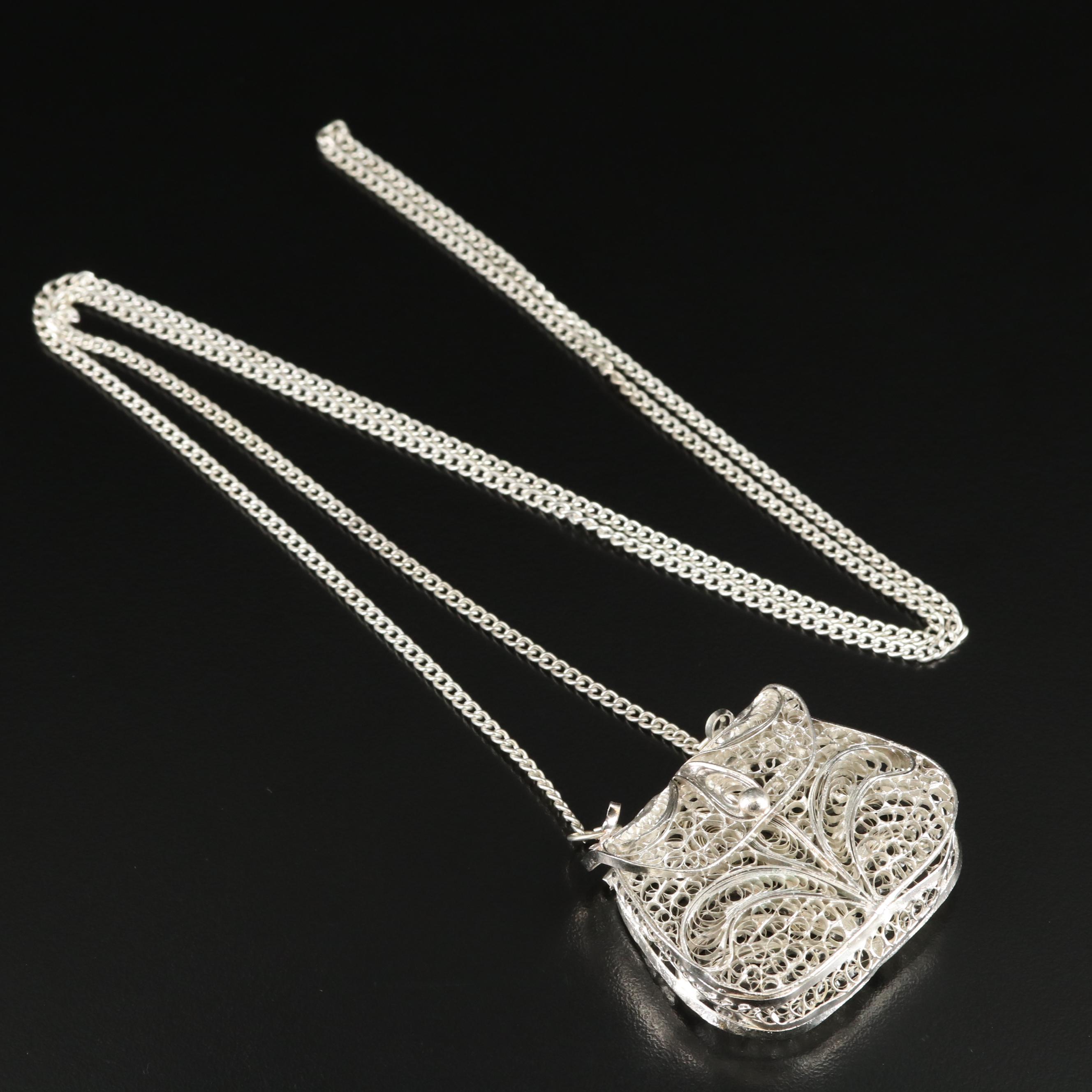 Filigree Purse Necklace