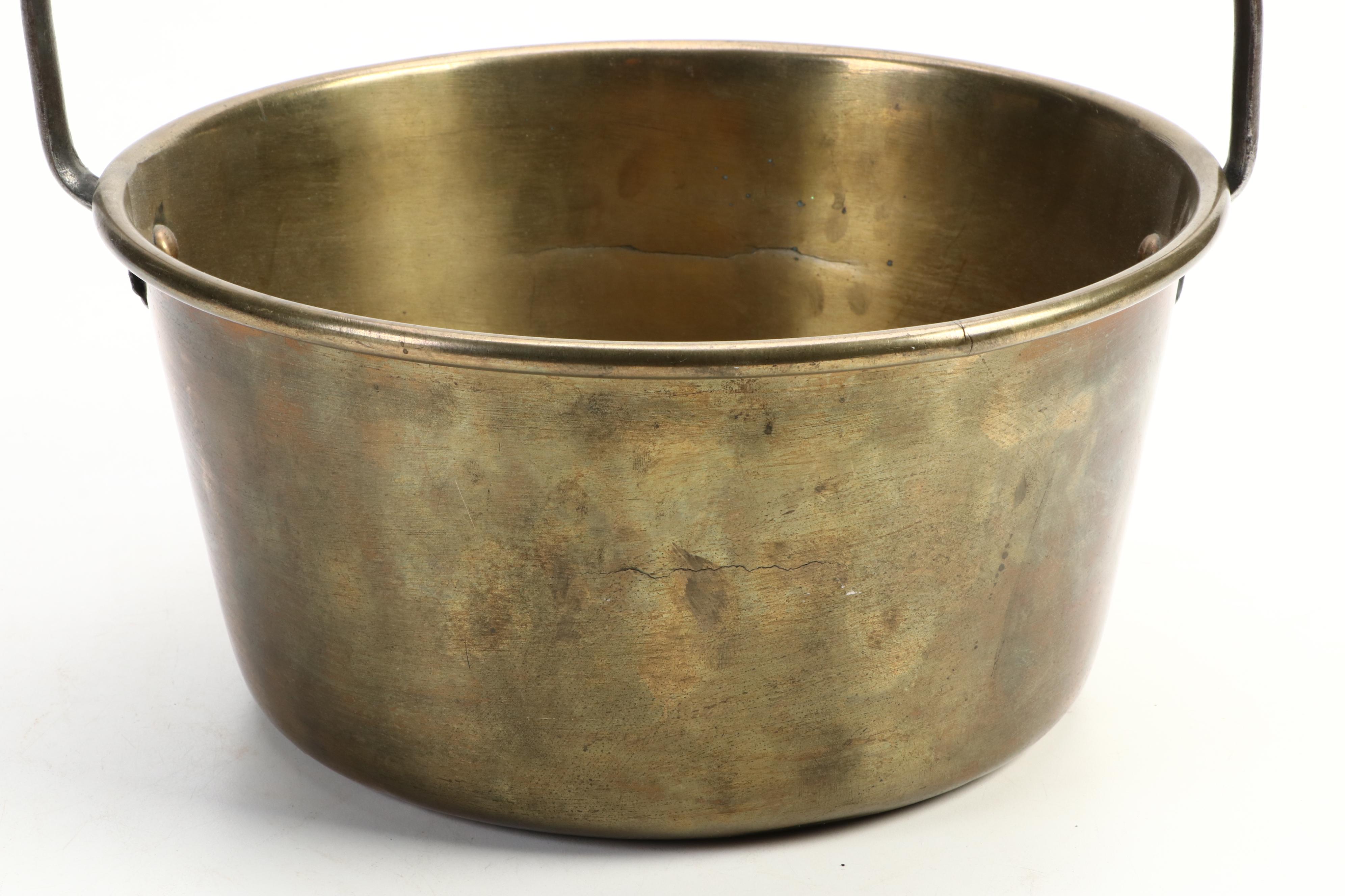 Handled Brass Fireplace Ash Bucket