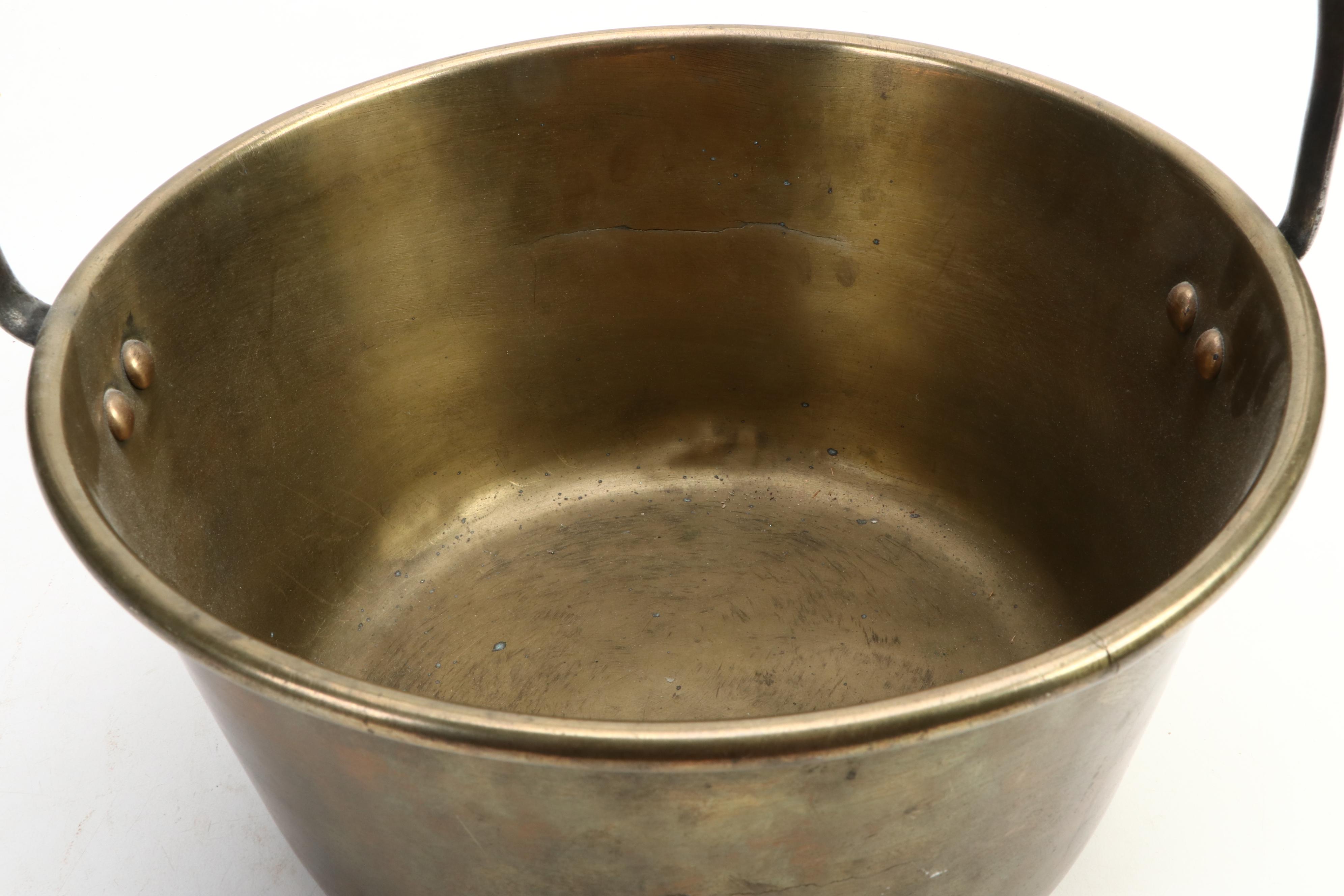 Handled Brass Fireplace Ash Bucket