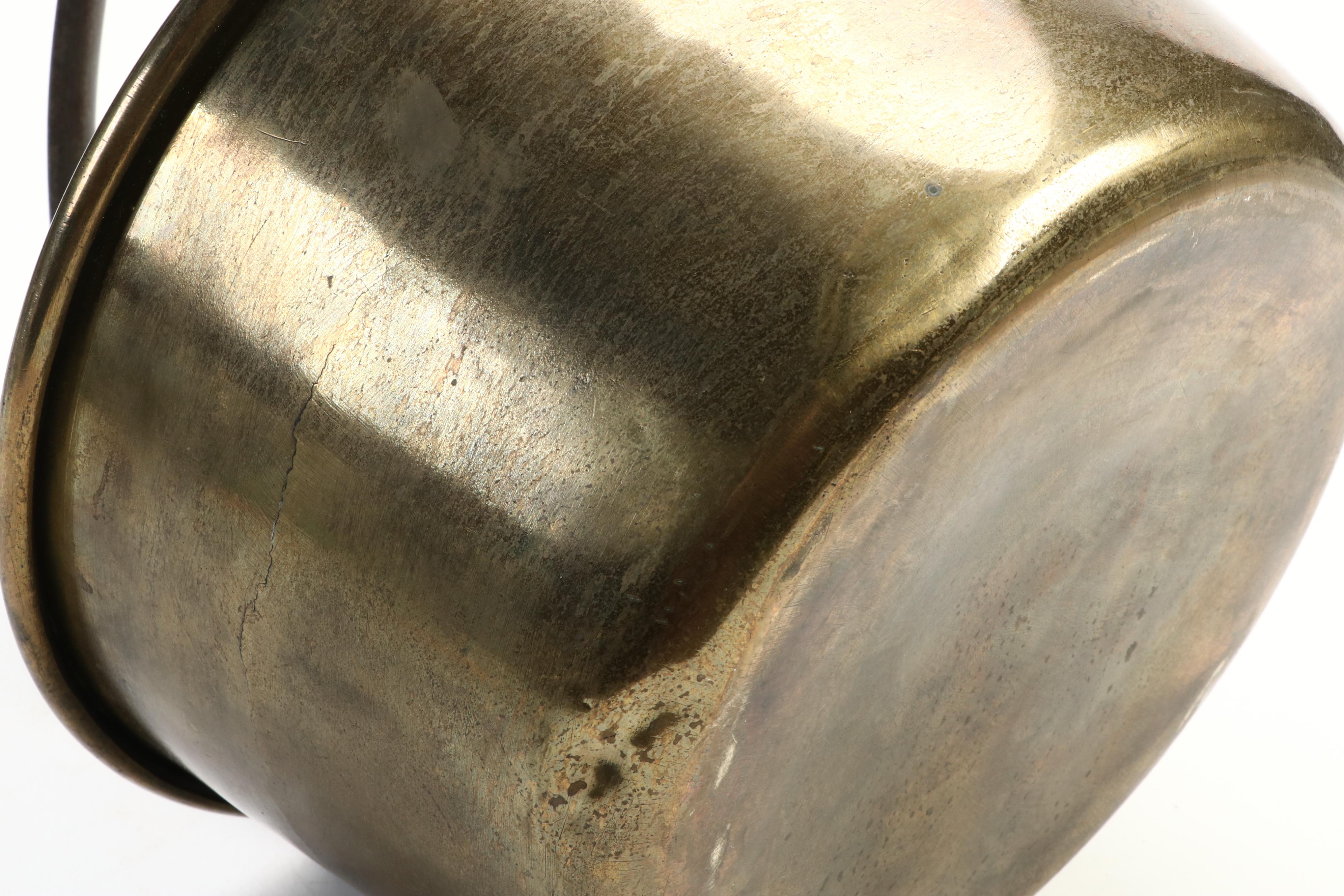 Handled Brass Fireplace Ash Bucket