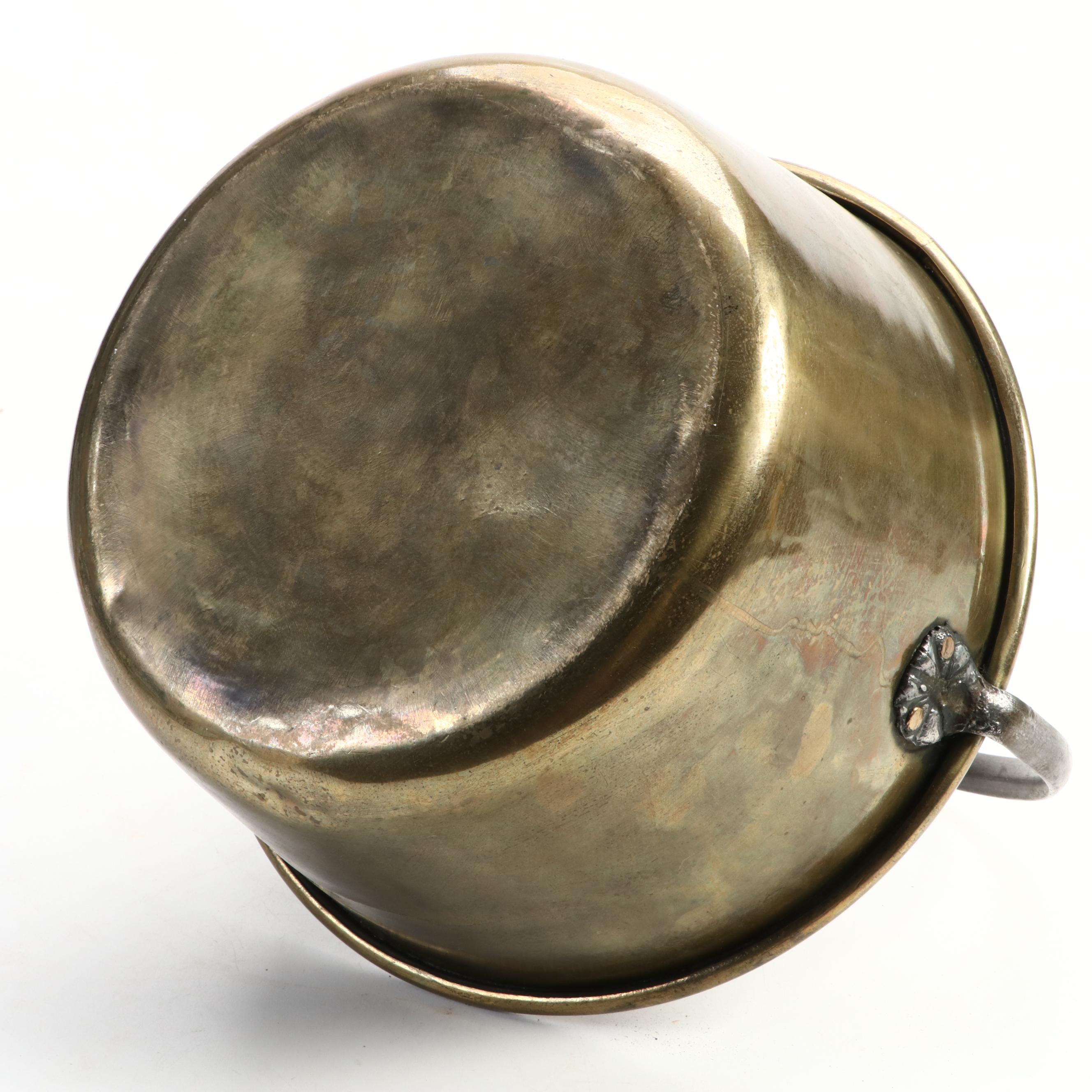 Handled Brass Fireplace Ash Bucket