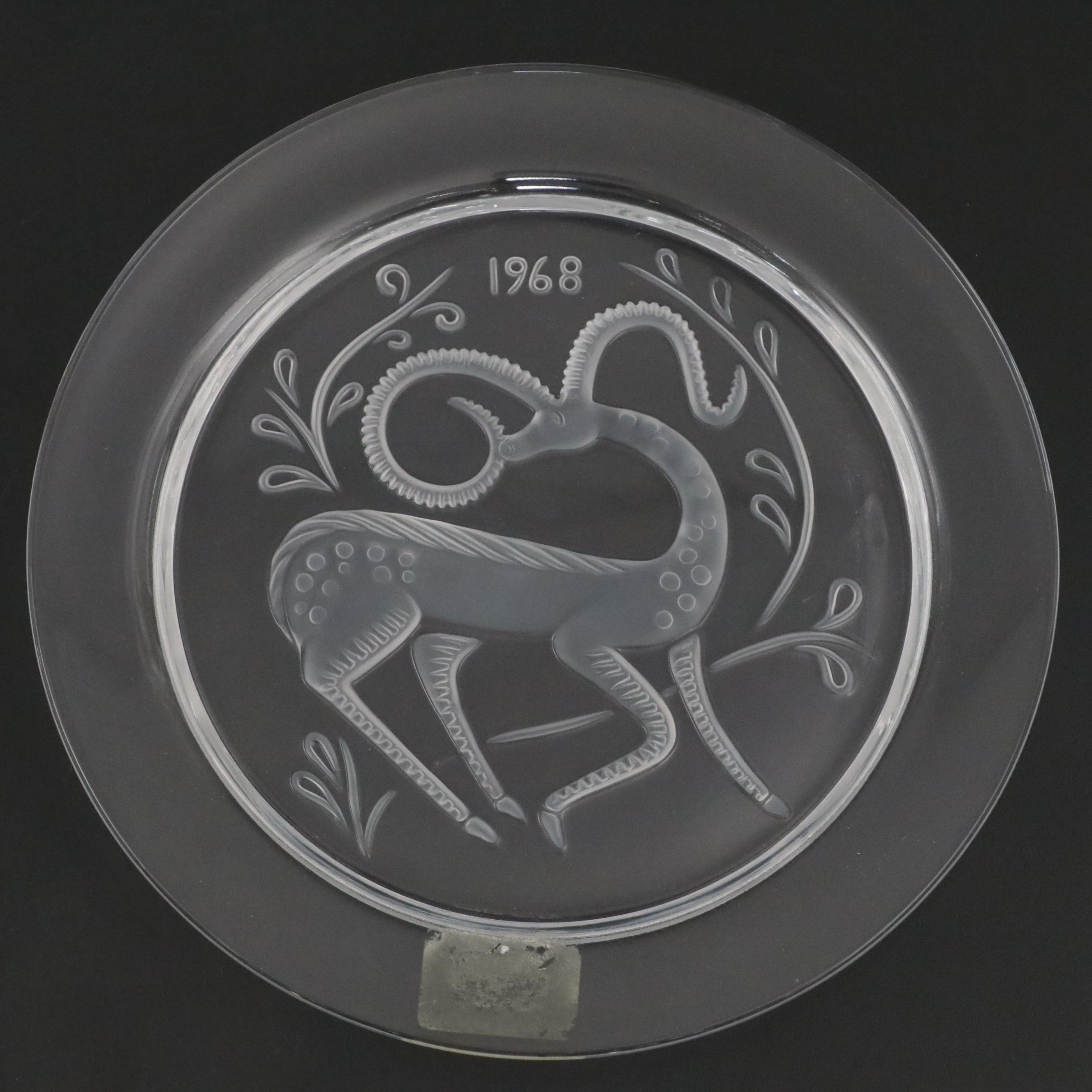 Lalique Crystal Annual Plates Including "Papillon (Butterfly)"