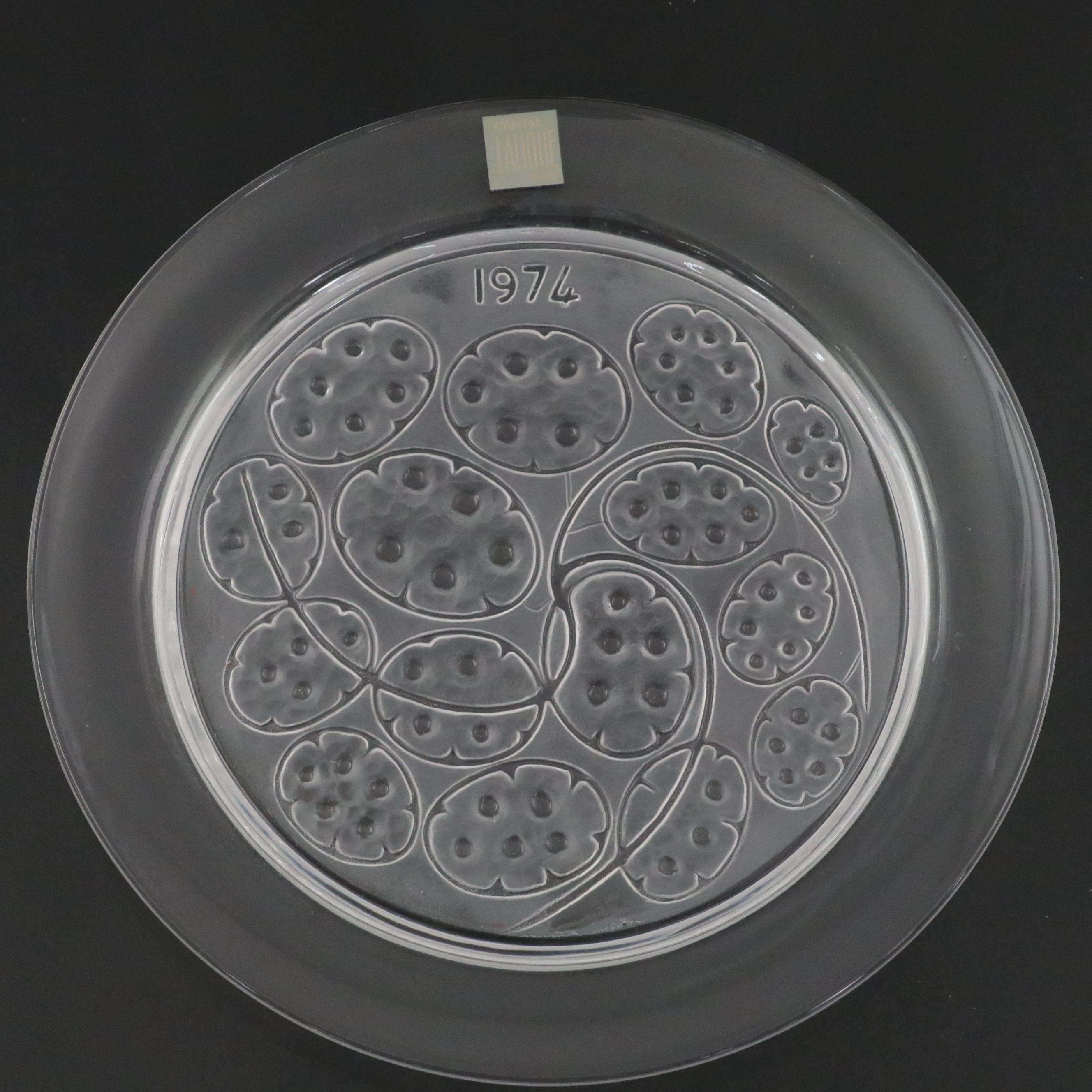 Lalique Crystal Annual Plates Including "Papillon (Butterfly)"