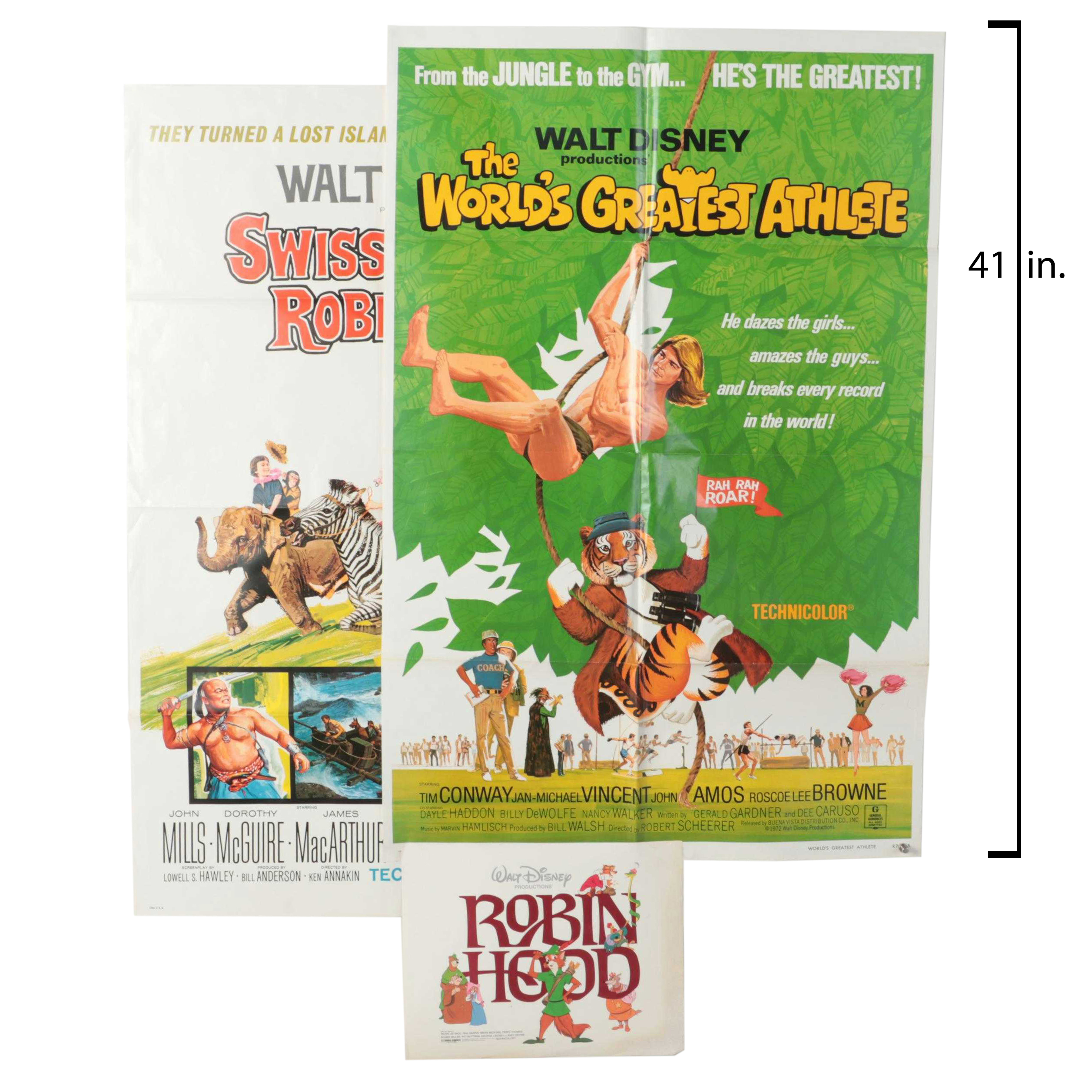 "Swiss Family Robinson", "The World's Greatest Athlete" and "Robin Hood" Posters