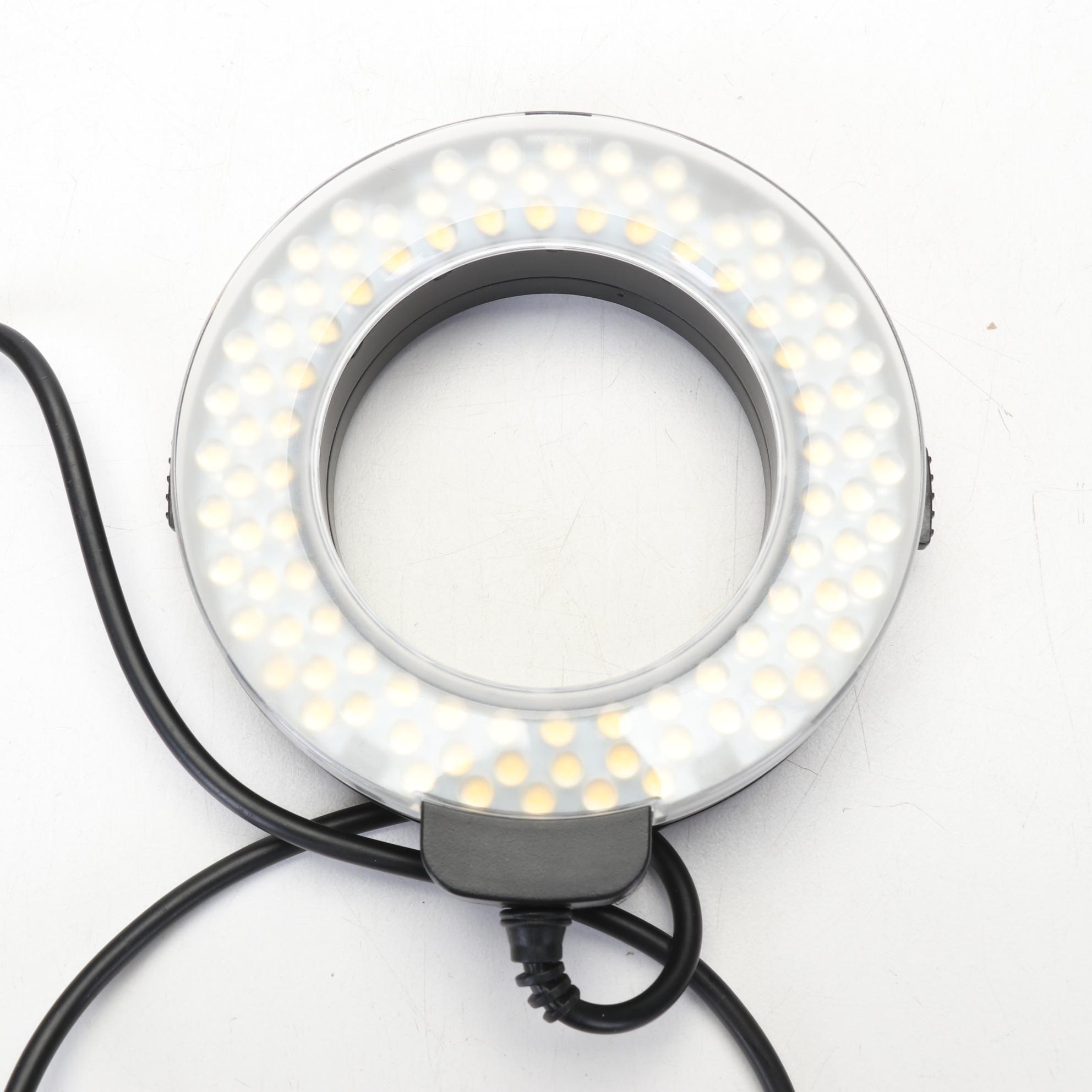 4" LED Ring Light with Flash Capabilities and Step-Up Rings