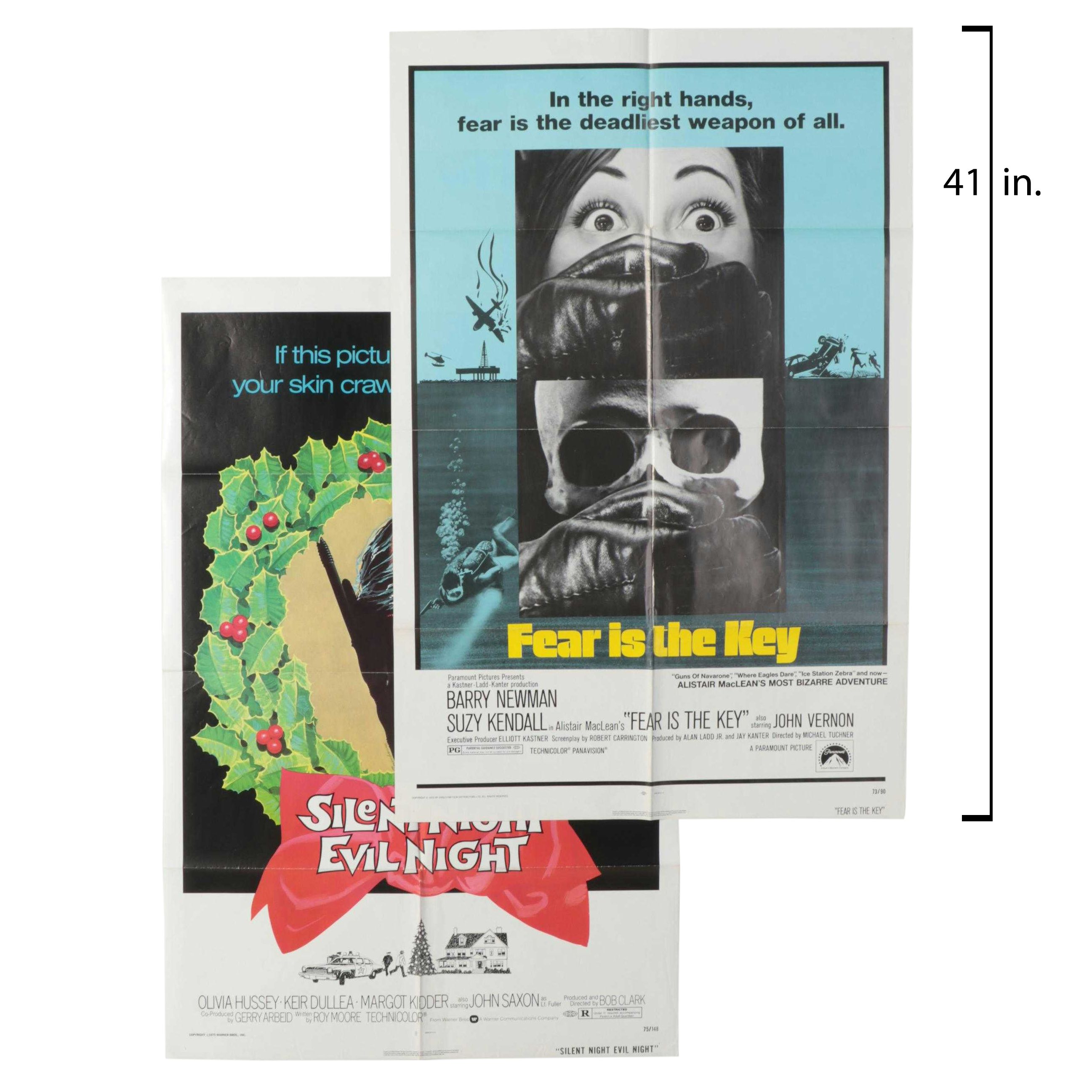 "Silent Night, Evil Night" and "Fear Is the Key" Movie Posters