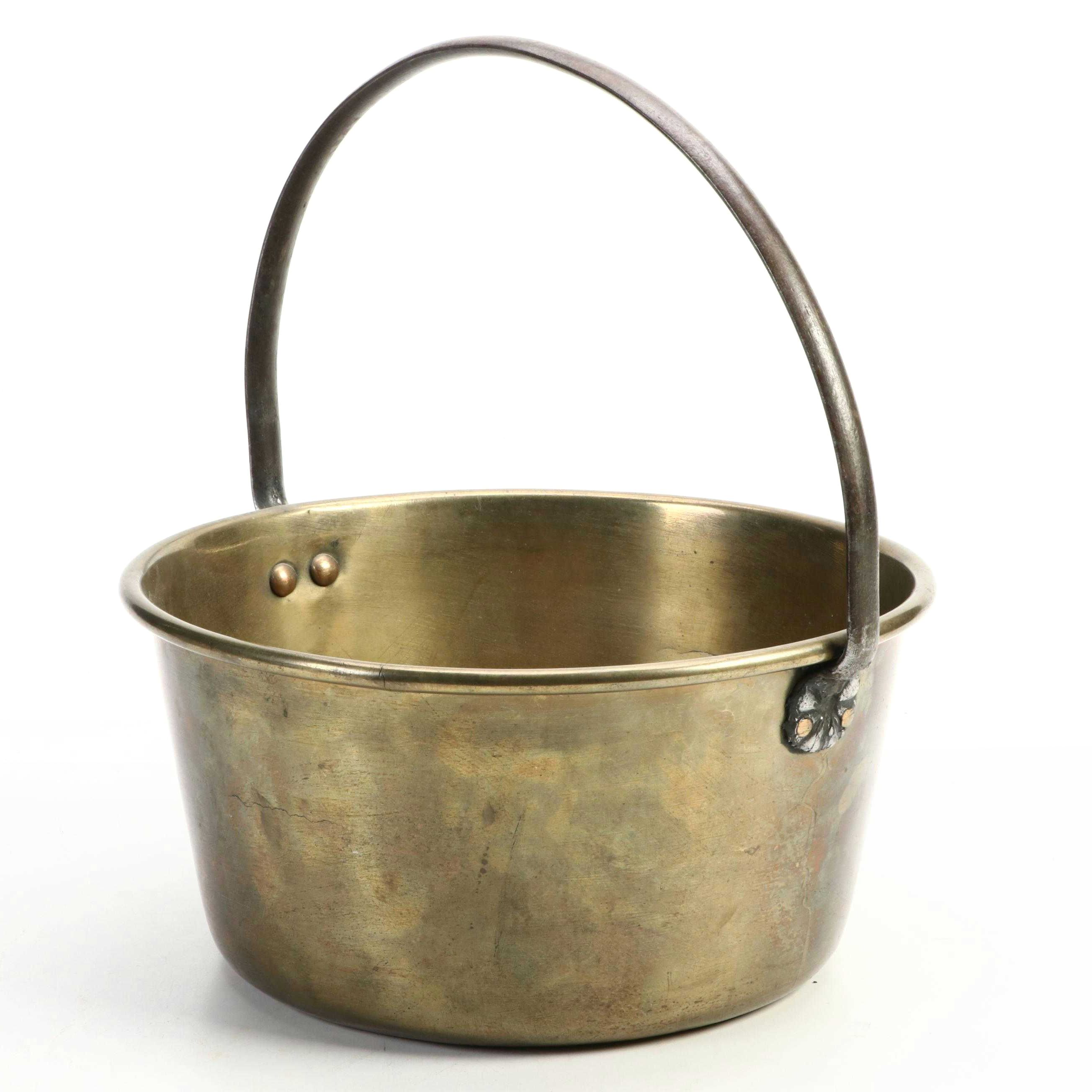 Handled Brass Fireplace Ash Bucket