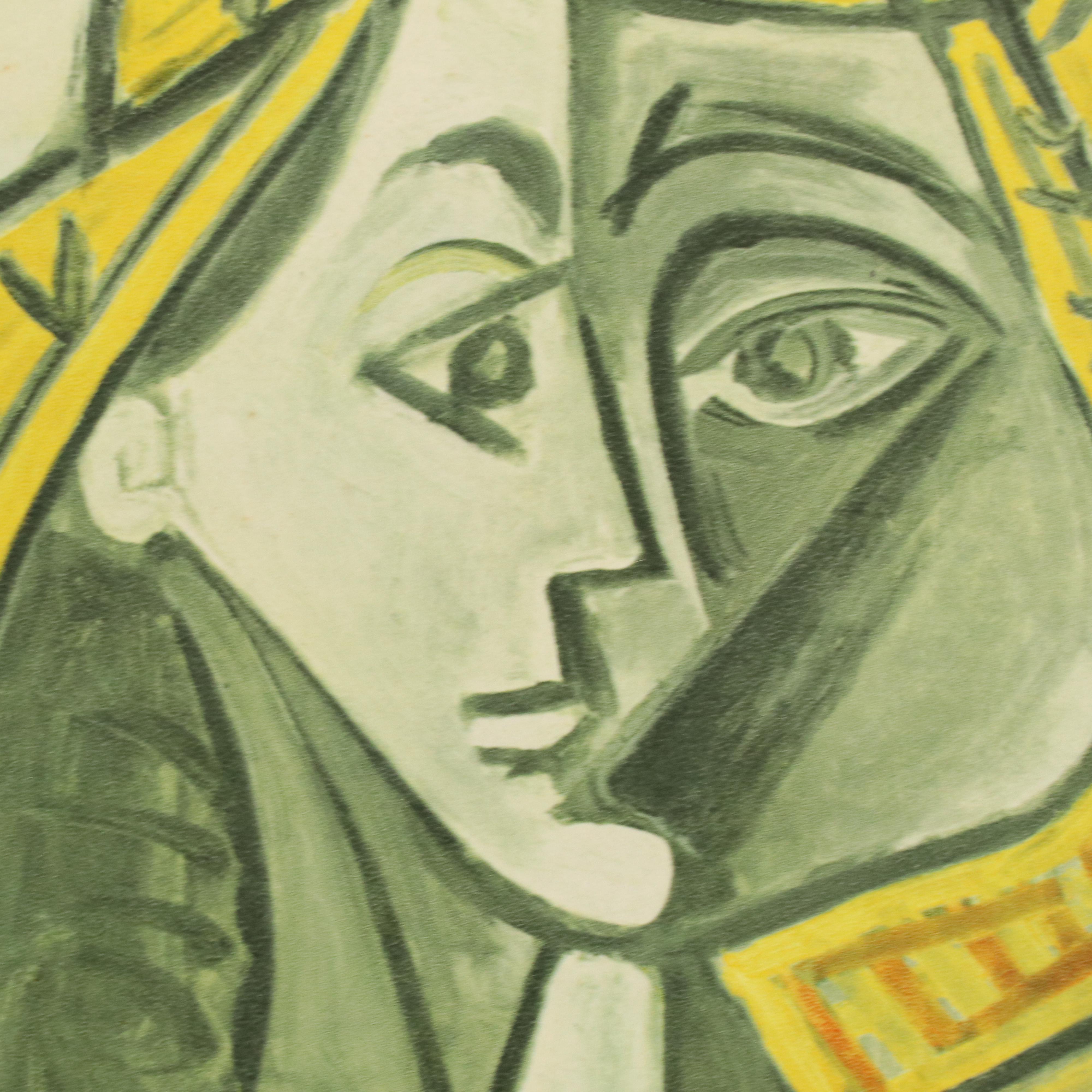 Color Rotogravure After Picasso "Jacqueline au Costume Turc," Mid-20th Century