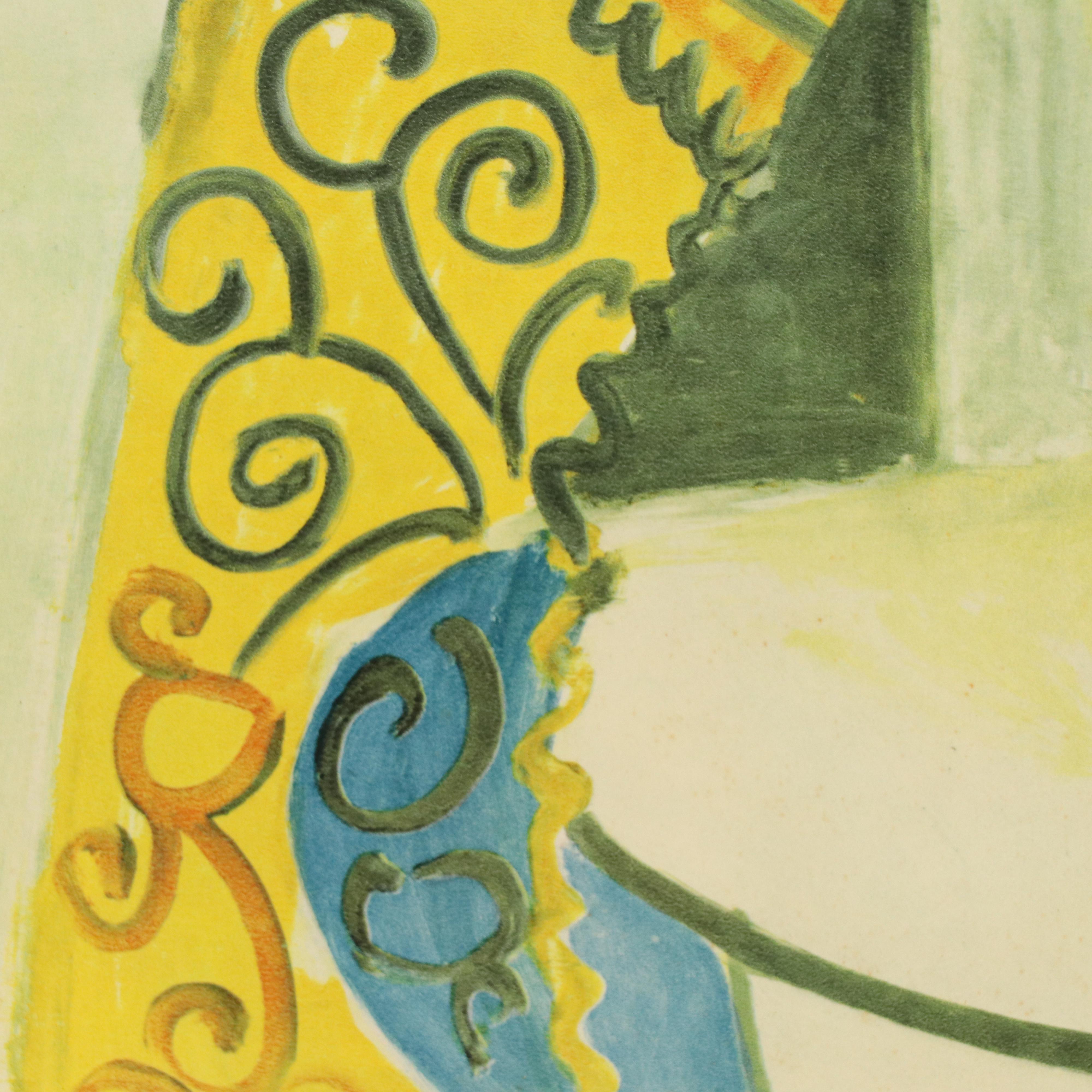 Color Rotogravure After Picasso "Jacqueline au Costume Turc," Mid-20th Century