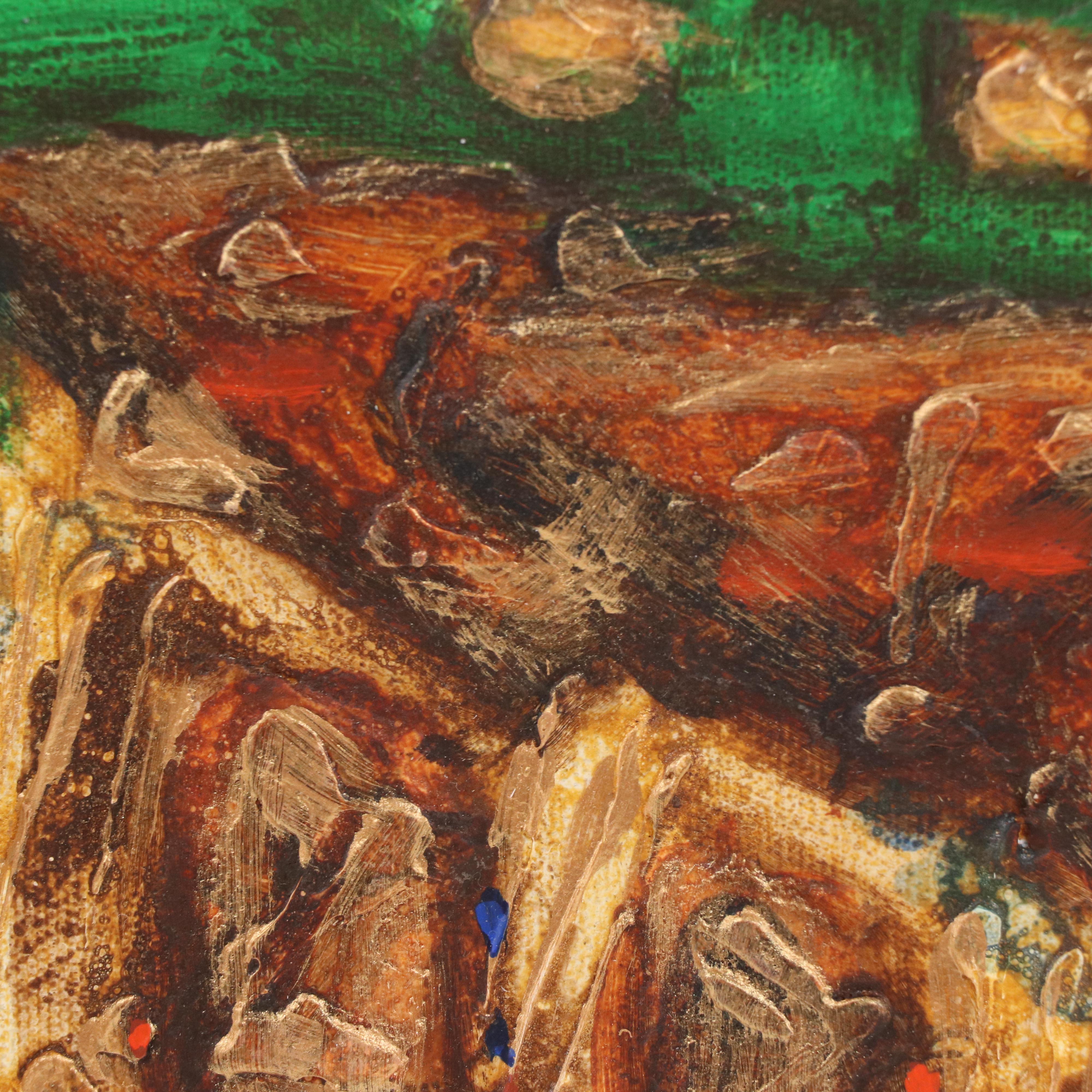 Modern Figural Abstract Mixed Media Painting