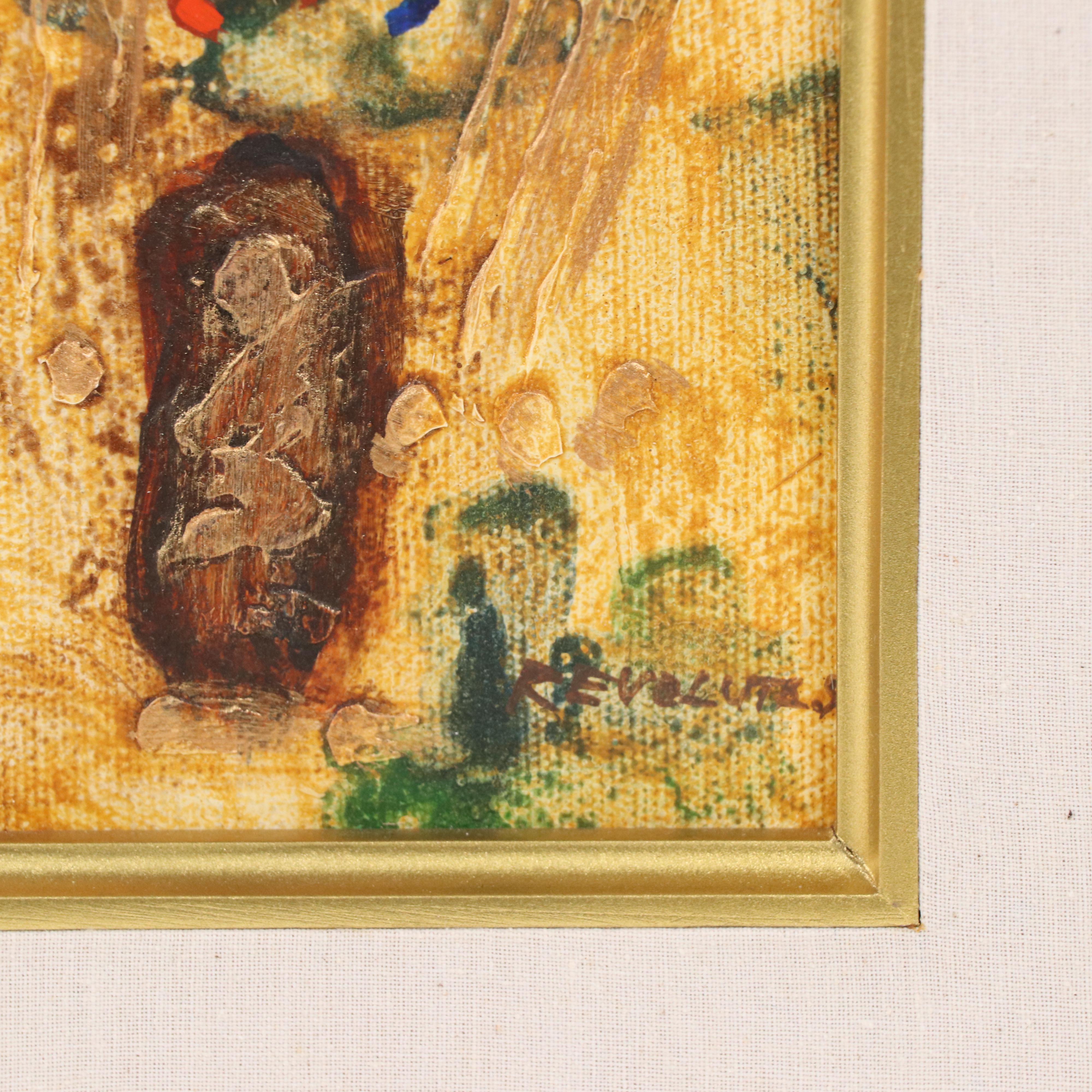 Modern Figural Abstract Mixed Media Painting