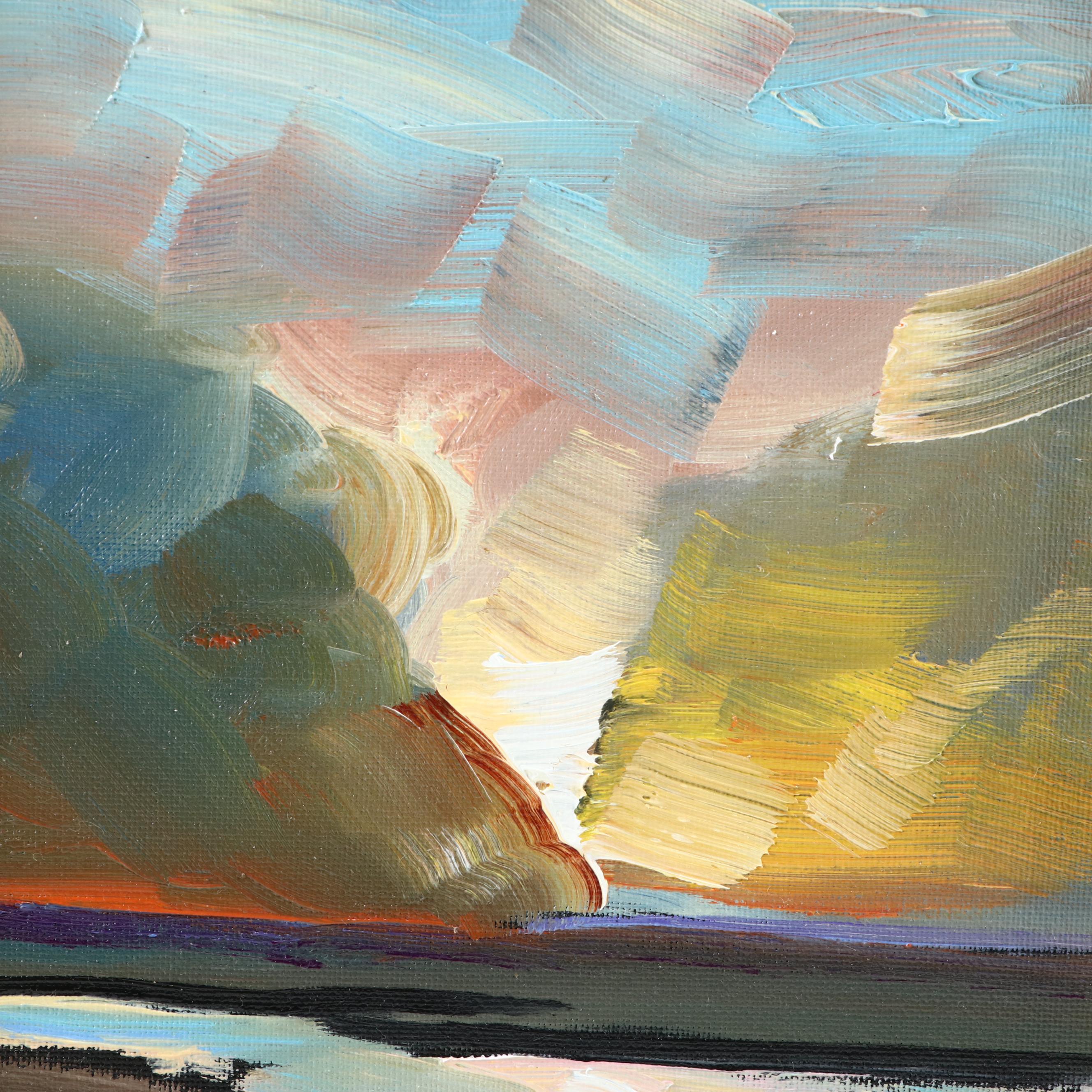 William Hawkins Abstract Landscape Oil Painting